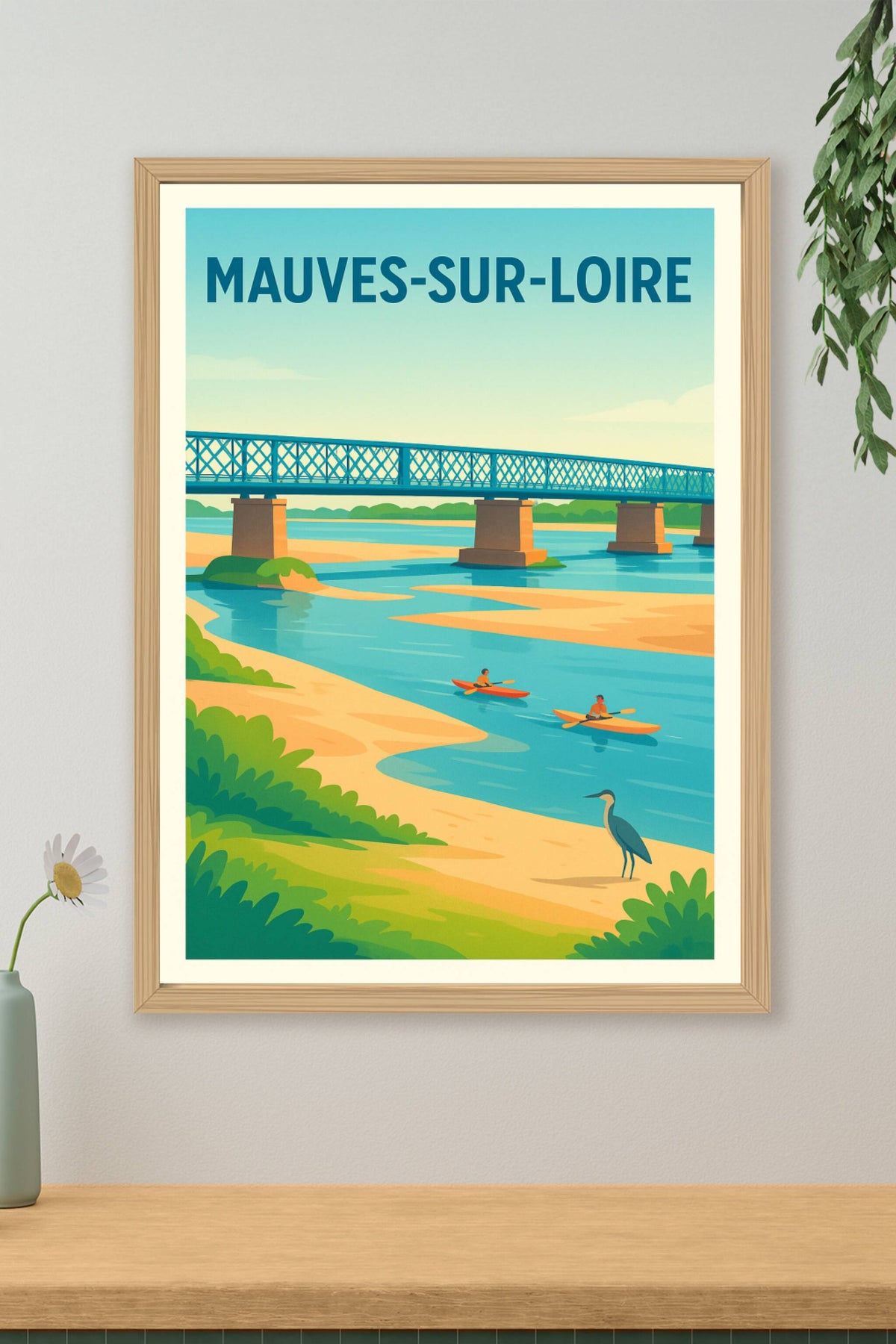 Affiche de Mauves-sur-Loire - L'élégance paisible du pont sur la Loire