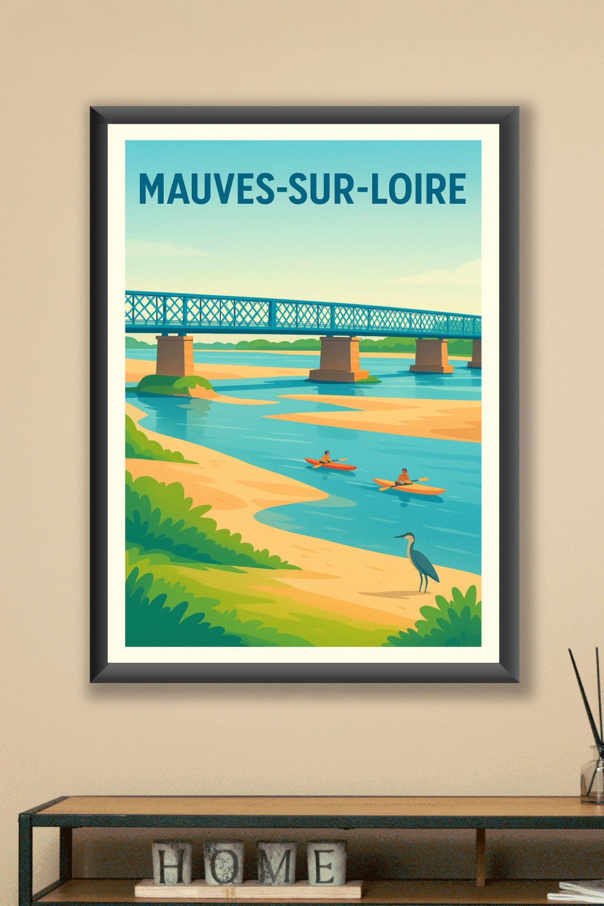 Affiche de Mauves-sur-Loire - L'élégance paisible du pont sur la Loire