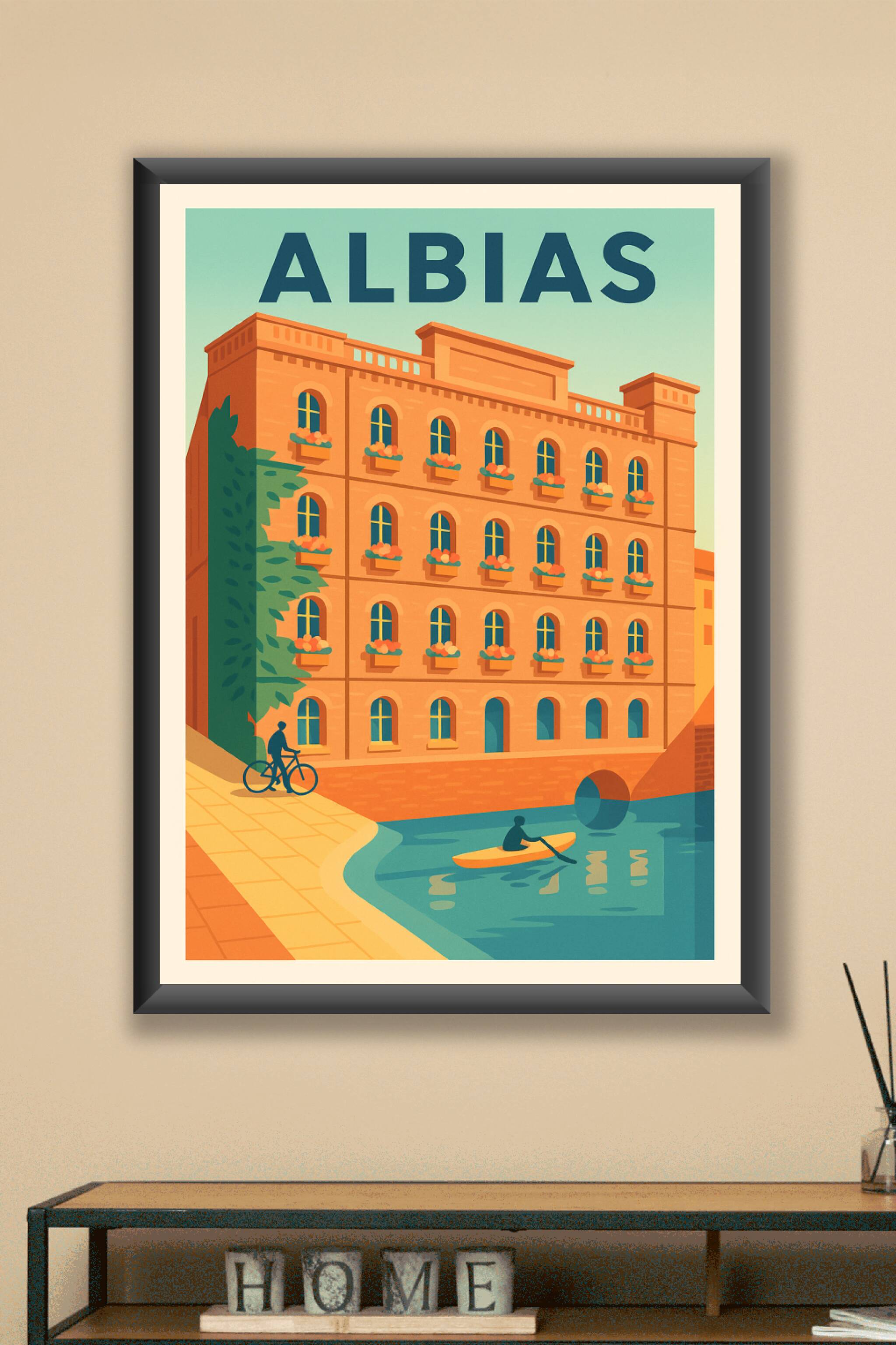 Affiche Albias — Charme et sérénité sur la rivière · poster d'art de Albias