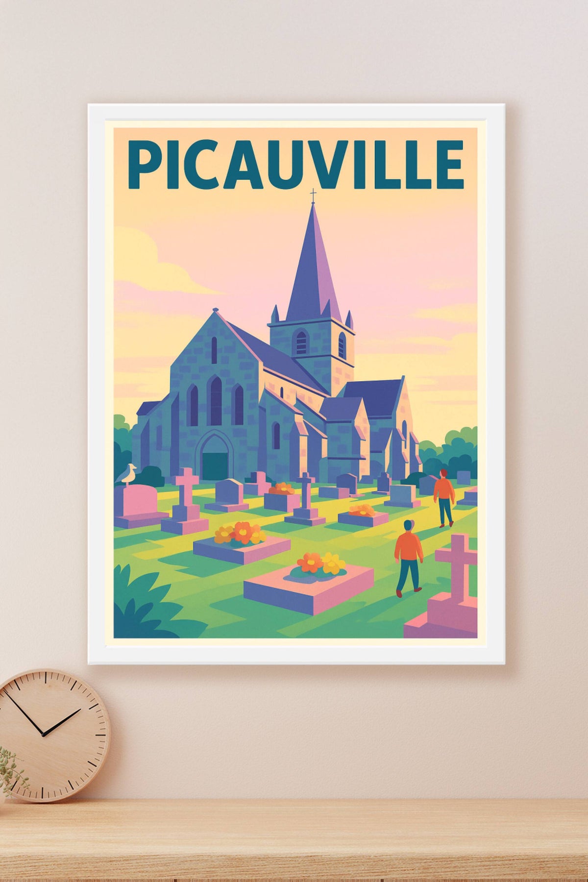 Affiche de Picauville - Charme historique au crépuscule