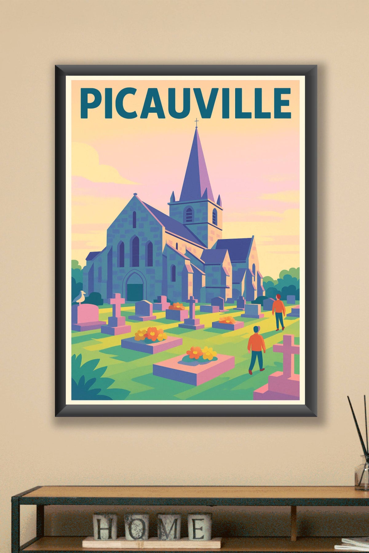 Affiche de Picauville - Charme historique au crépuscule