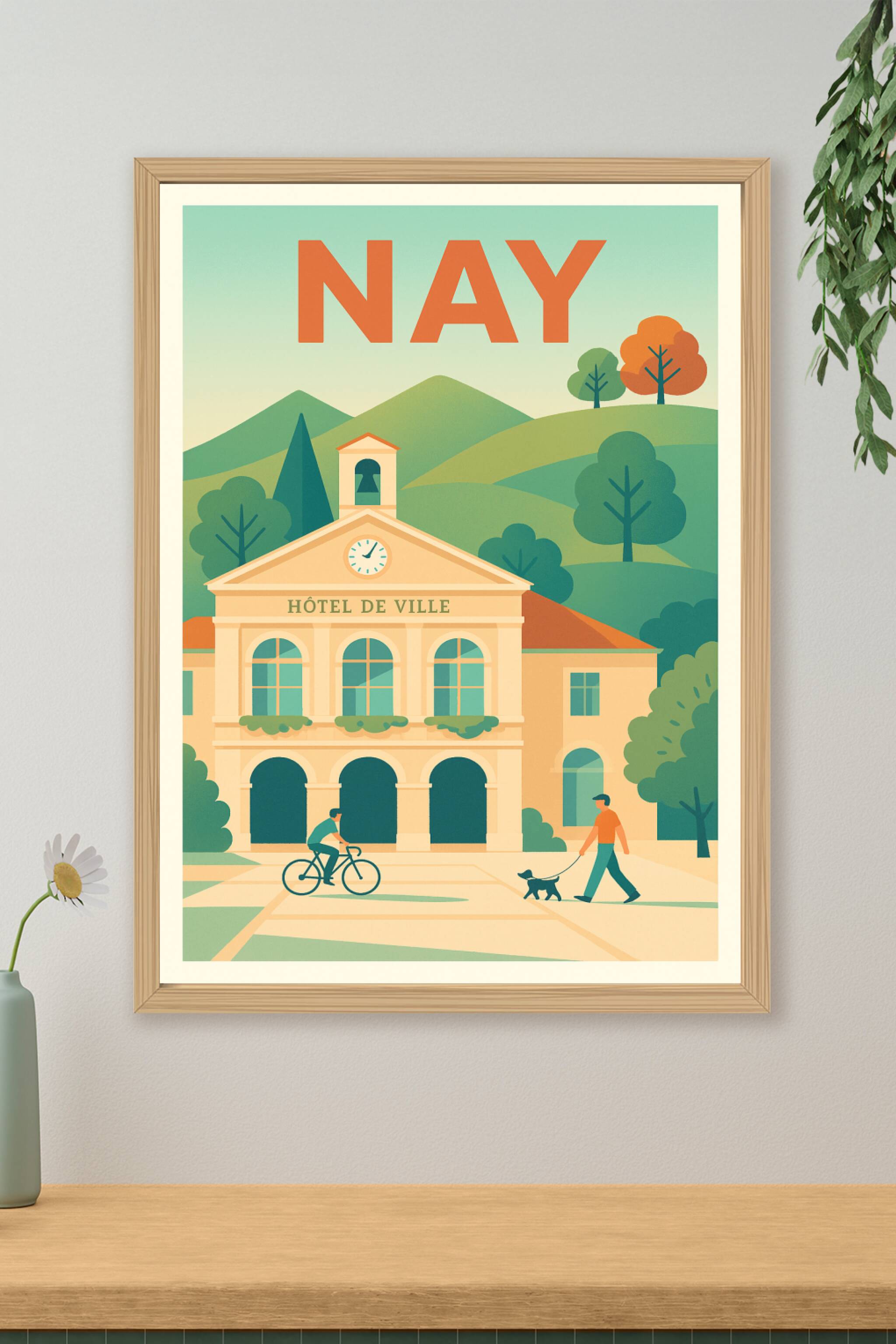 Affiche de Nay - Charme et sérénité de la ville historique