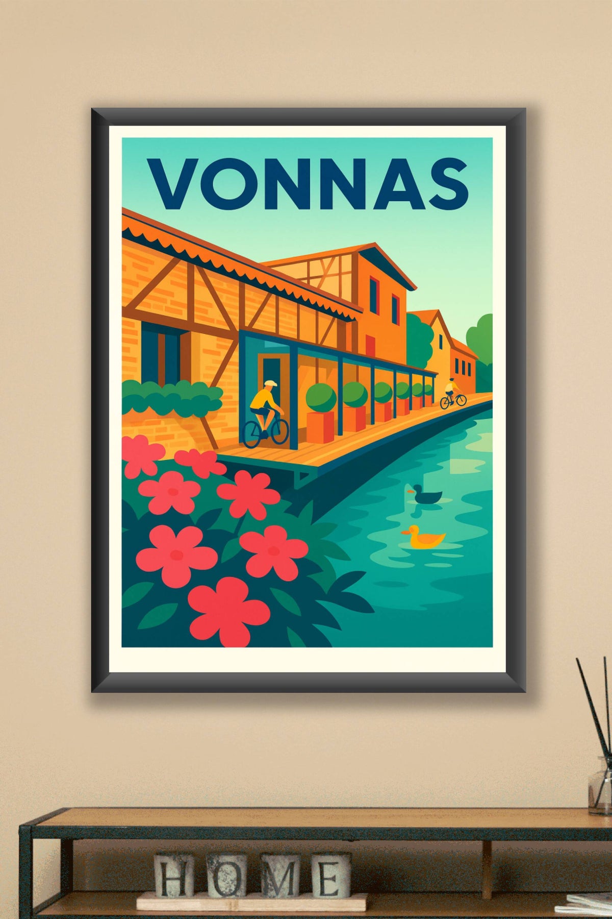 Affiche de Vonnas - Charme bucolique au fil de l'eau