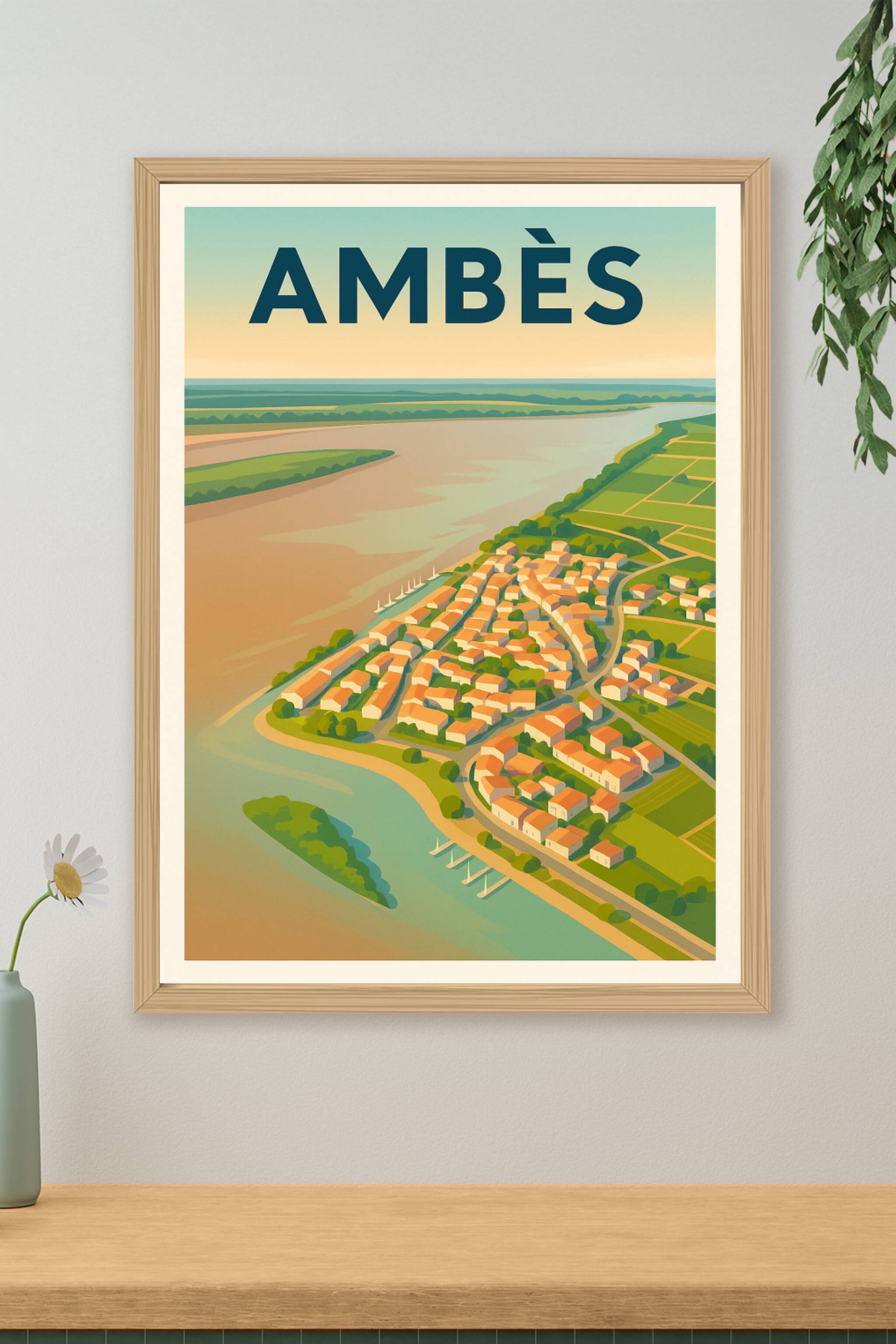 Affiche de Ambès - Vue panoramique paisible au bord de l'eau