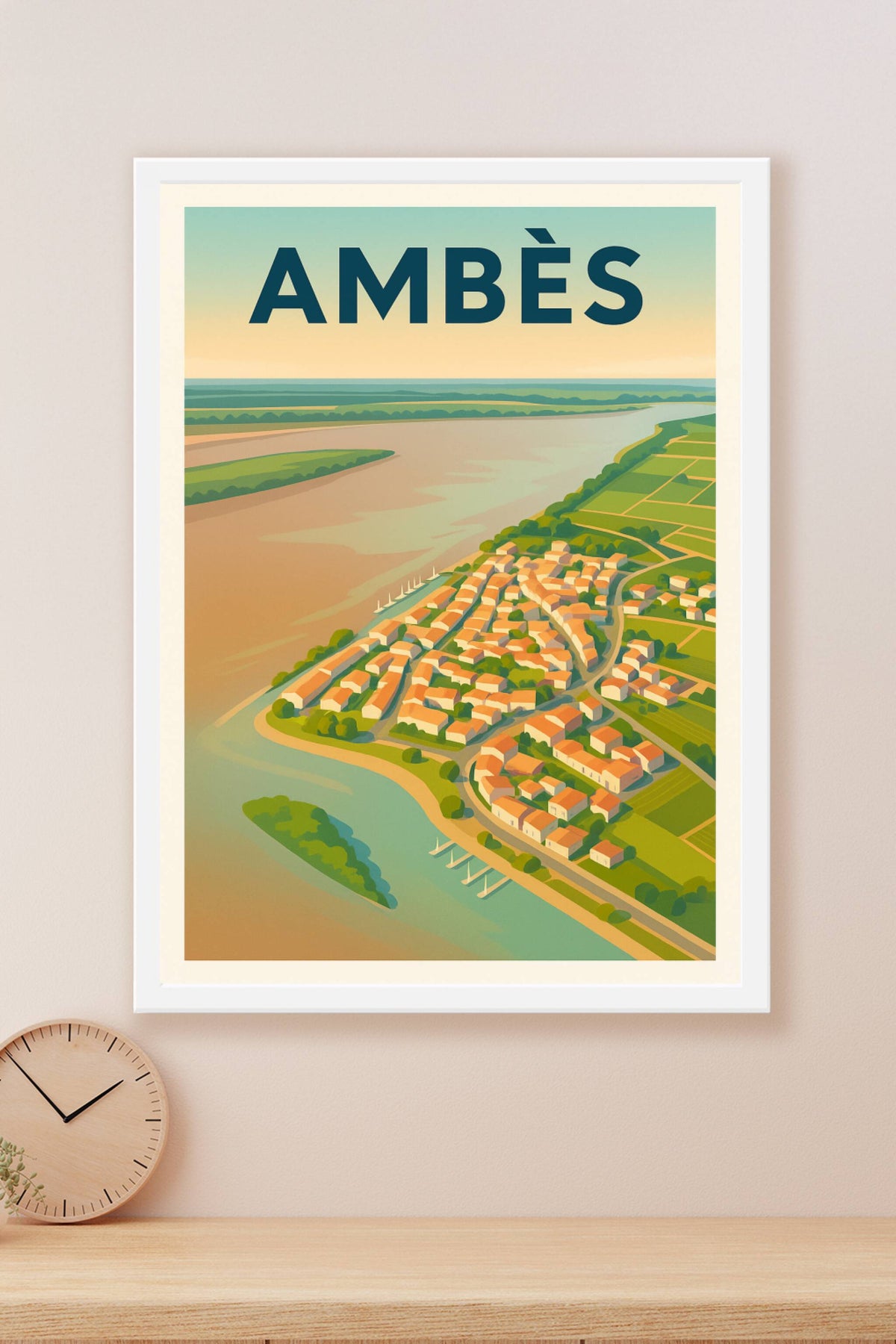 Affiche de Ambès - Vue panoramique paisible au bord de l'eau