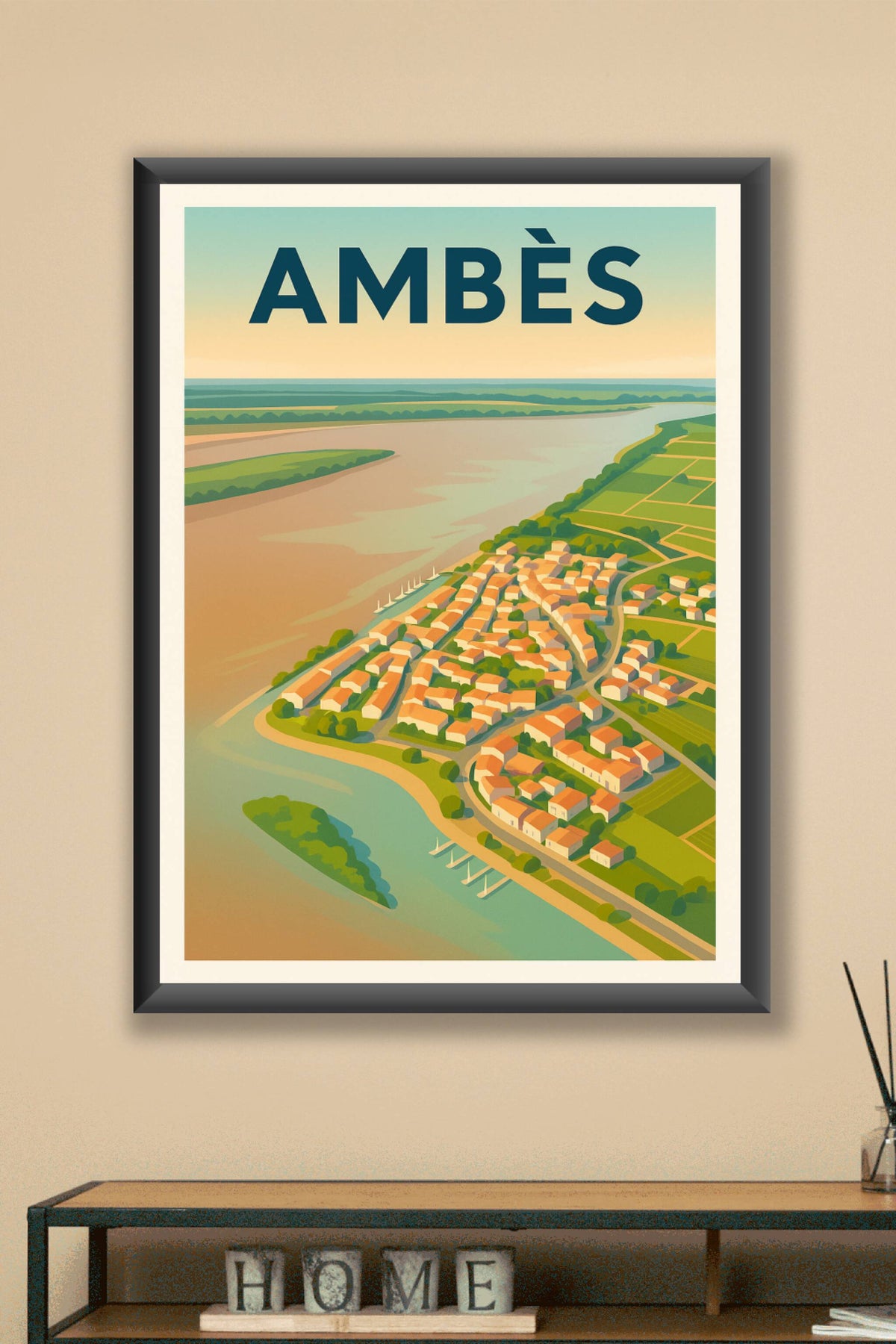 Affiche de Ambès - Vue panoramique paisible au bord de l'eau