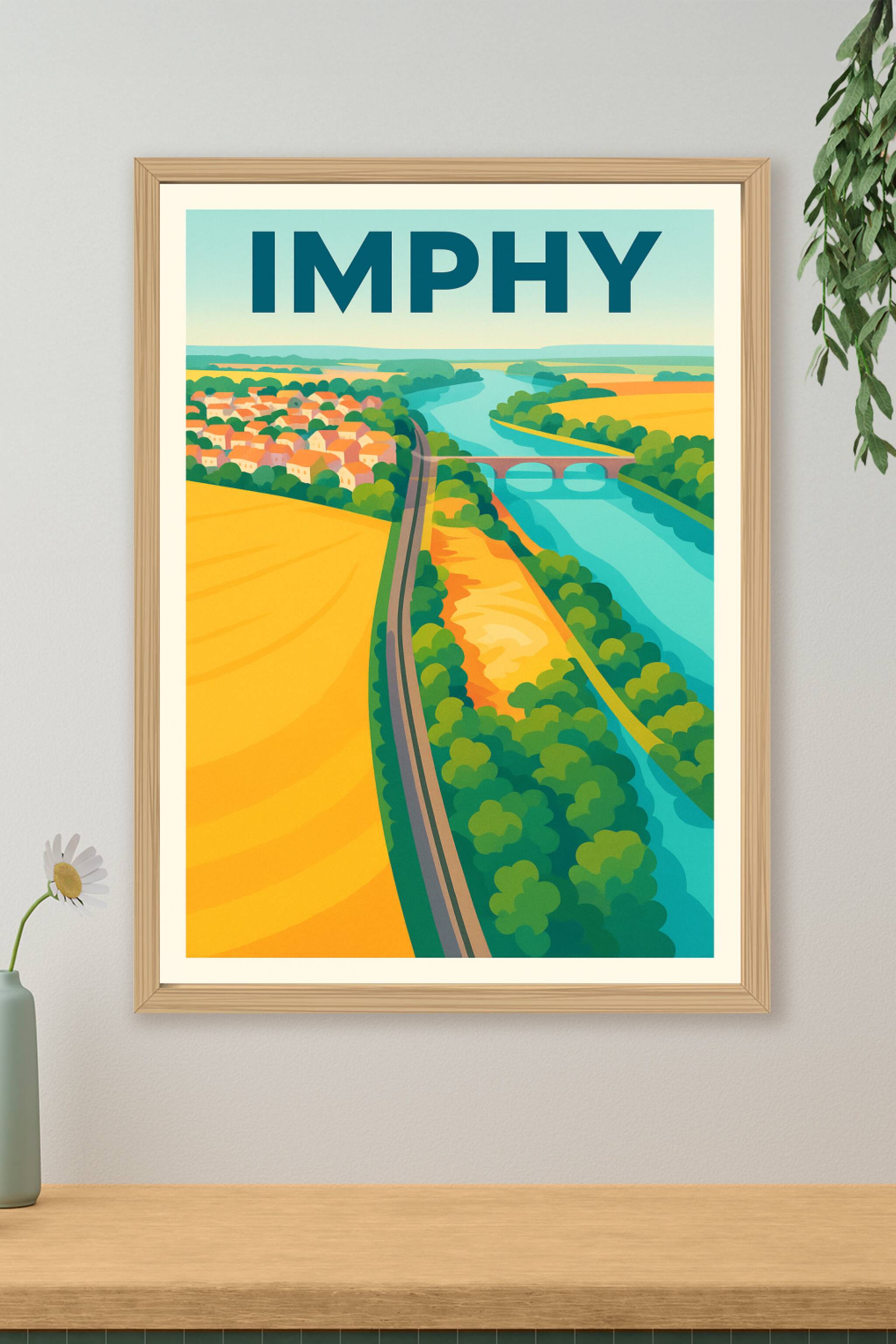 Affiche de Imphy - Harmonie naturelle entre rivière et campagne