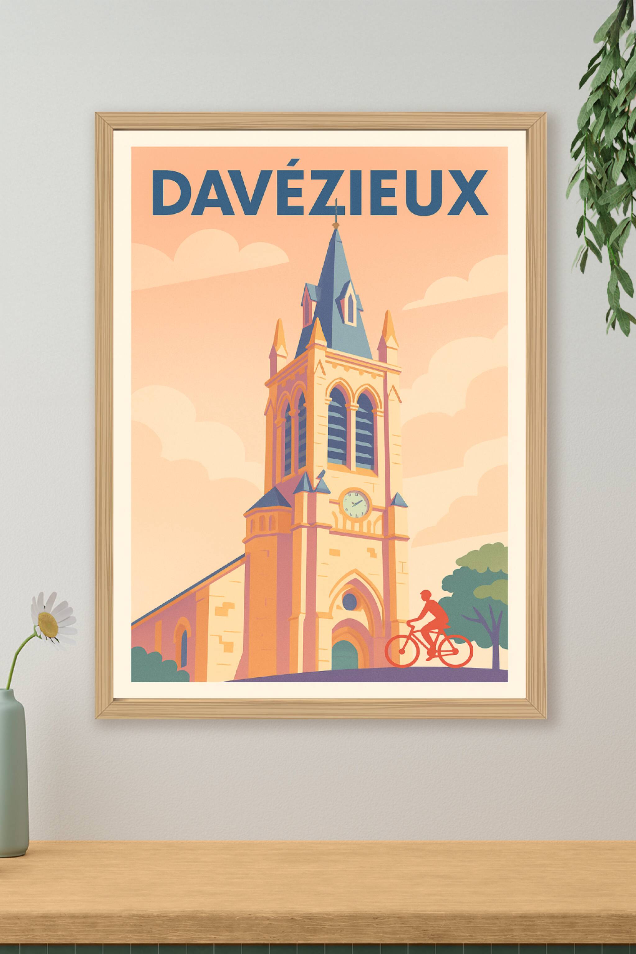 Affiche de Davézieux - L'élégance intemporelle de son clocher