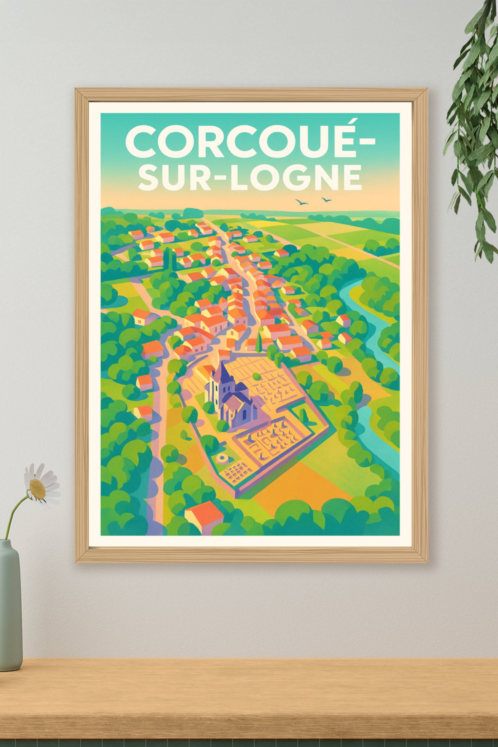 Affiche de Corcoué-sur-Logne - Un havre de paix verdoyant