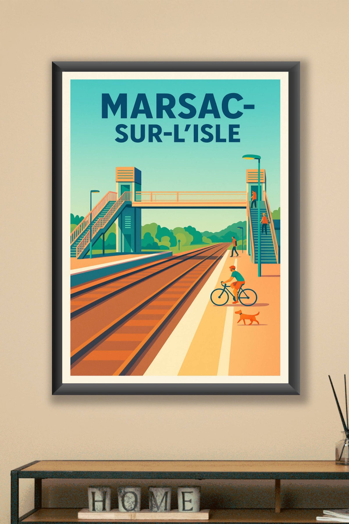 Affiche de Marsac-sur-l'Isle - Charme et sérénité au bord des rails