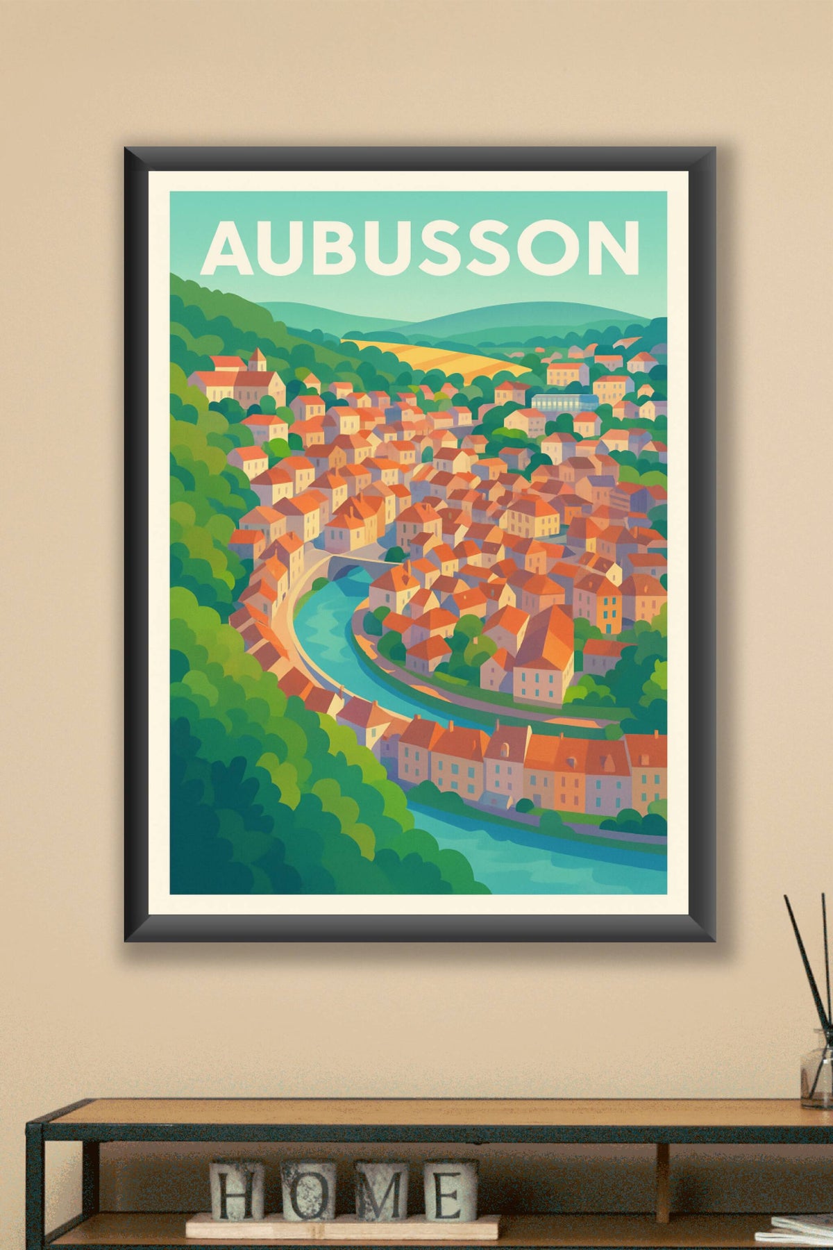 Affiche de Aubusson - Charme pittoresque et douceur de vivre
