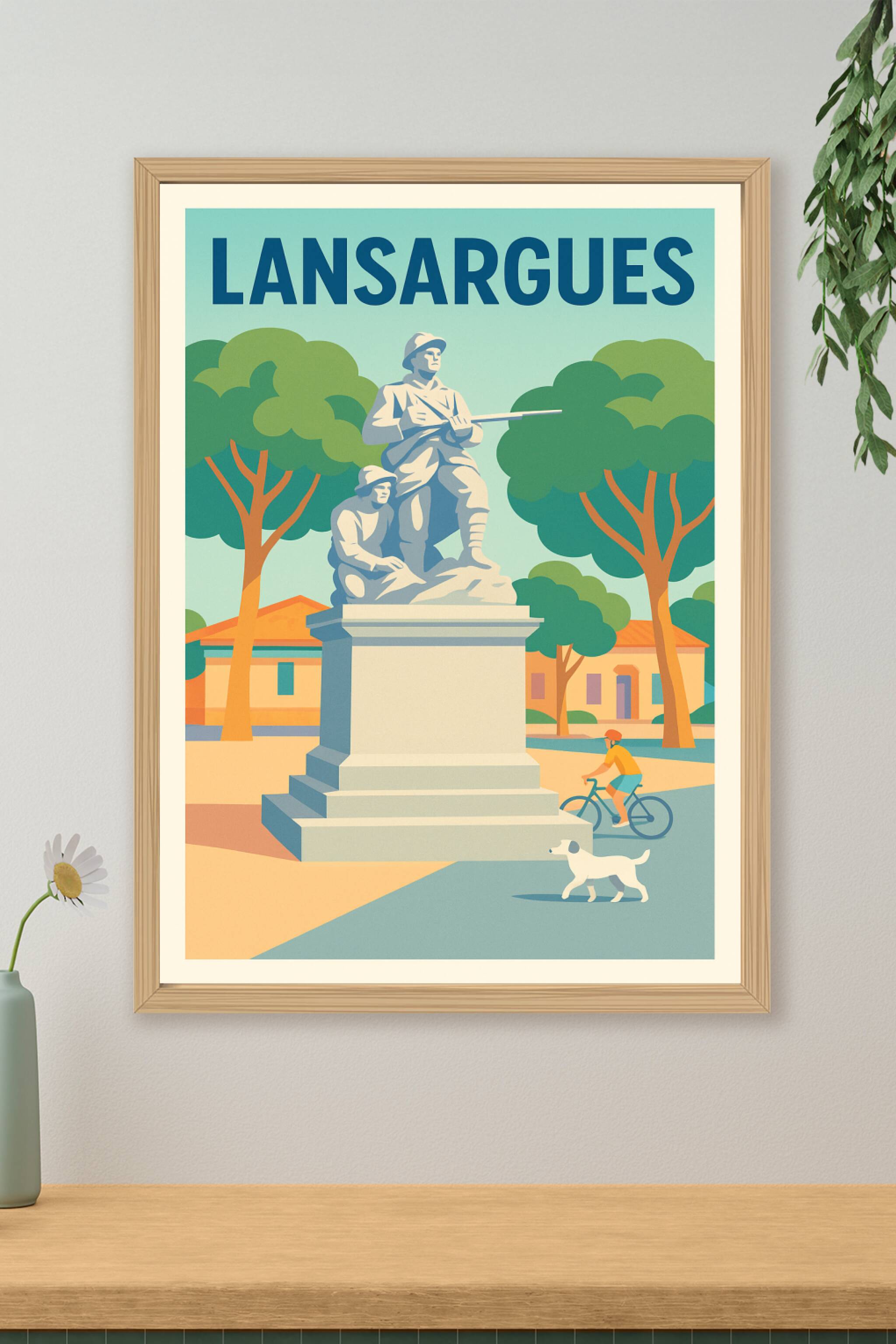 Affiche de Lansargues - Un hommage historique au cœur de la ville
