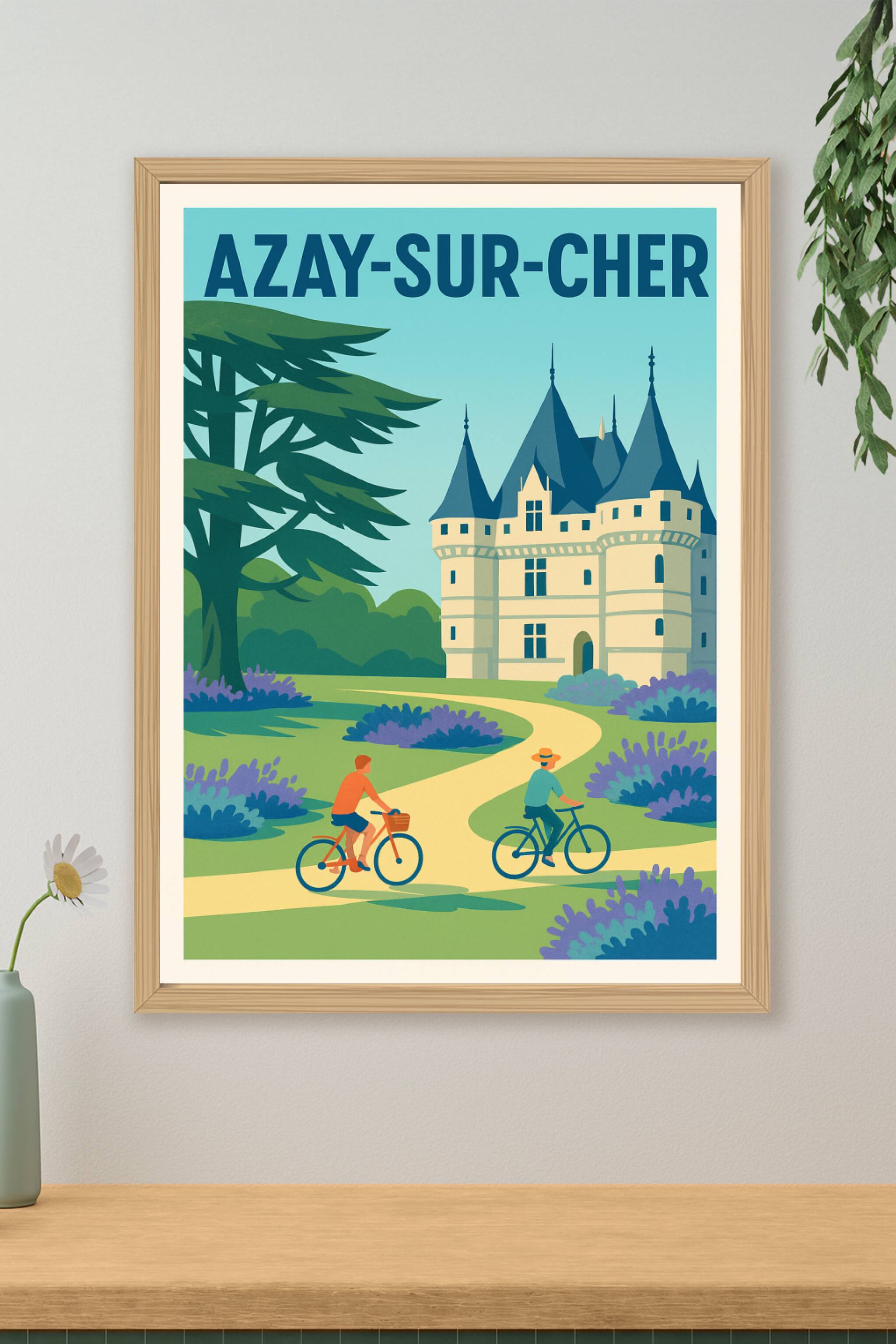 Affiche de Azay-sur-Cher - Charme et douceur au fil de l'eau