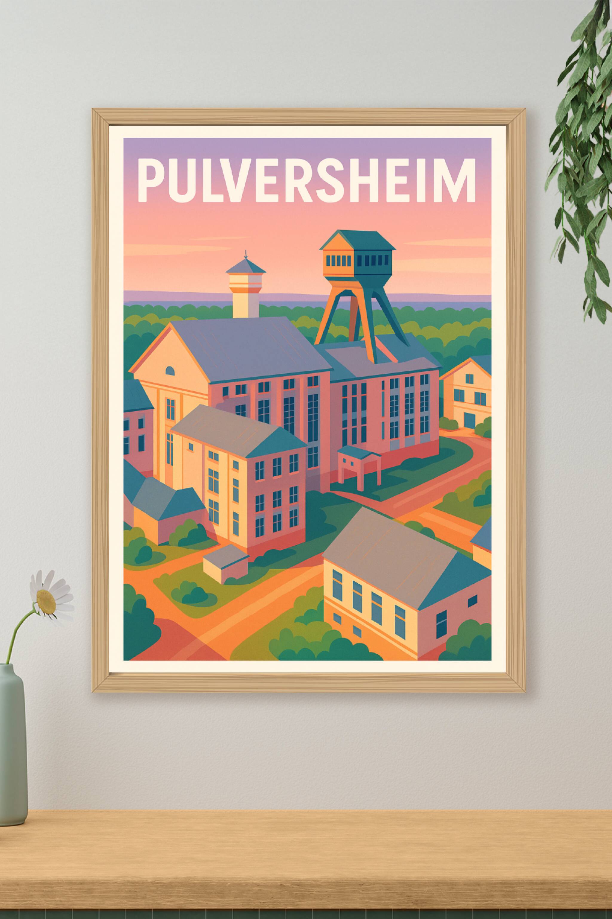 Affiche de Pulversheim - Charme industriel au coucher du soleil