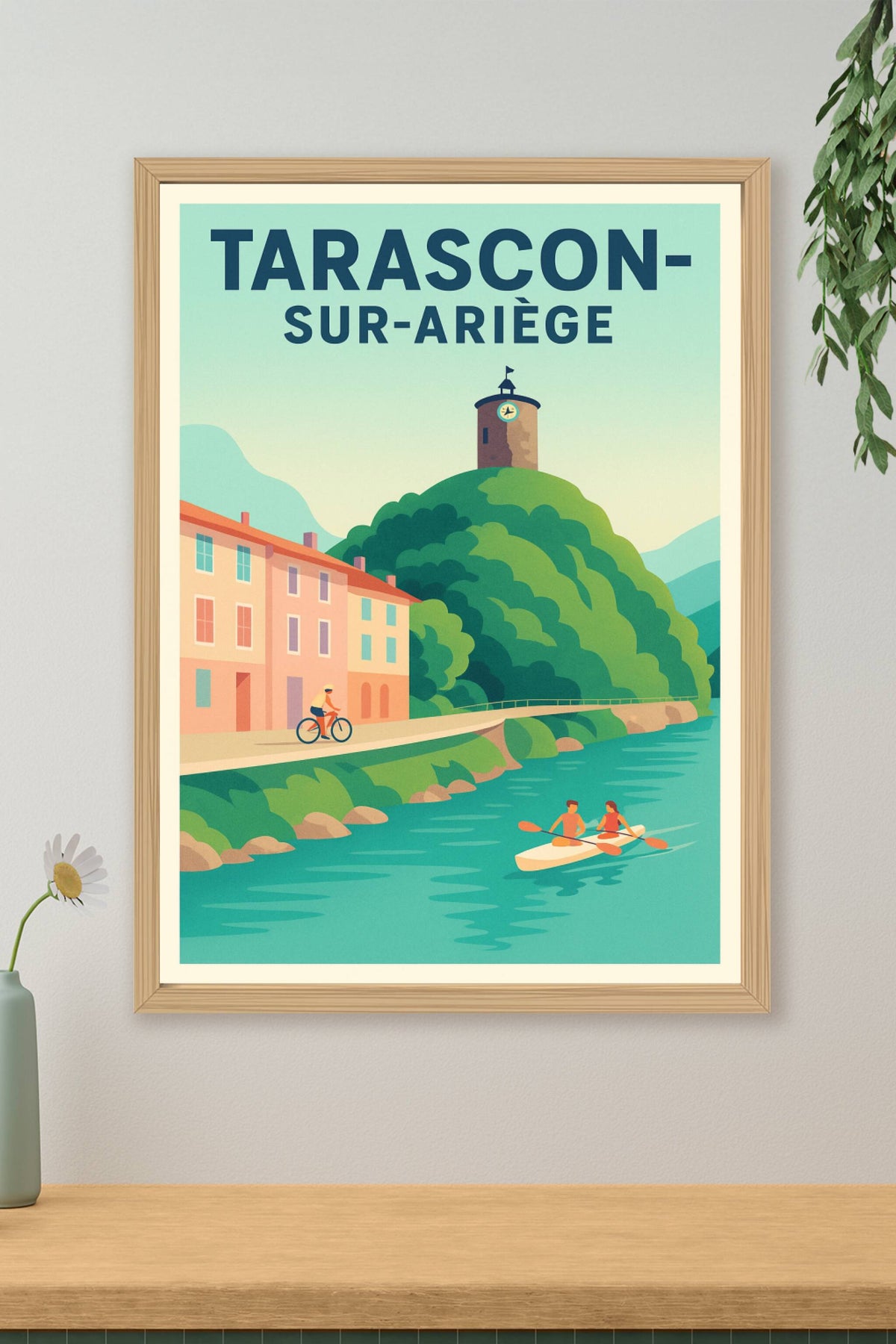 Affiche de Tarascon-sur-Ariège - Le charme naturel au fil de l'eau