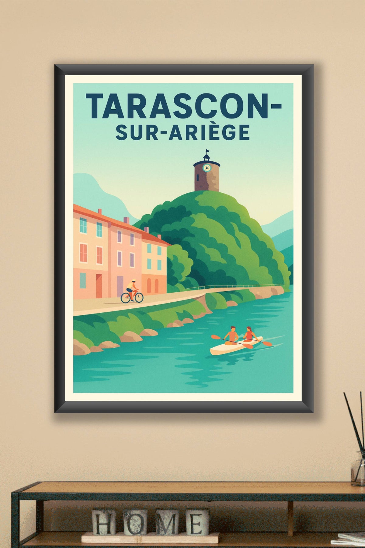 Affiche de Tarascon-sur-Ariège - Le charme naturel au fil de l'eau