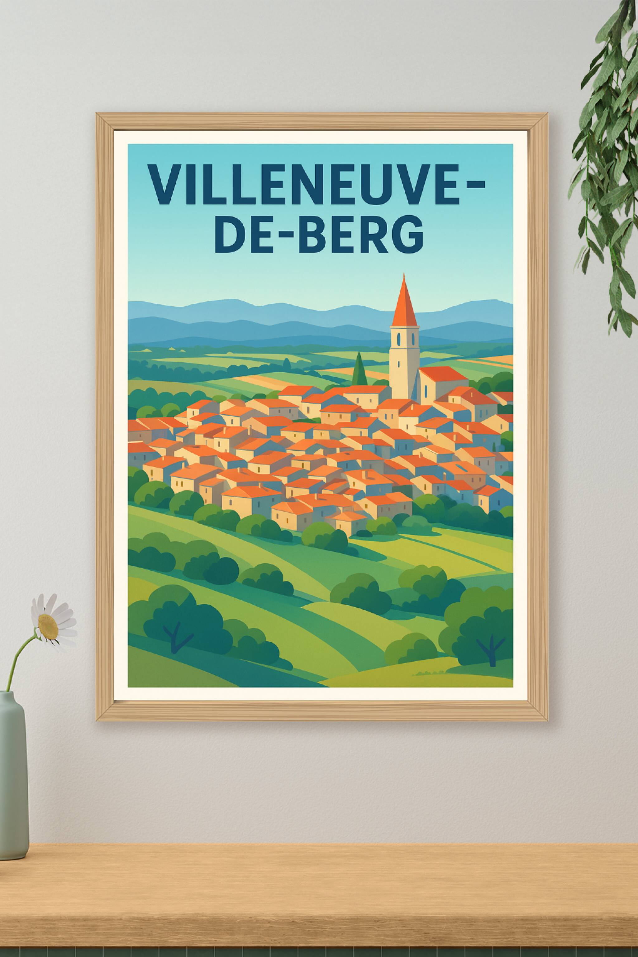 Affiche de Villeneuve-de-Berg - Le charme provençal en poster