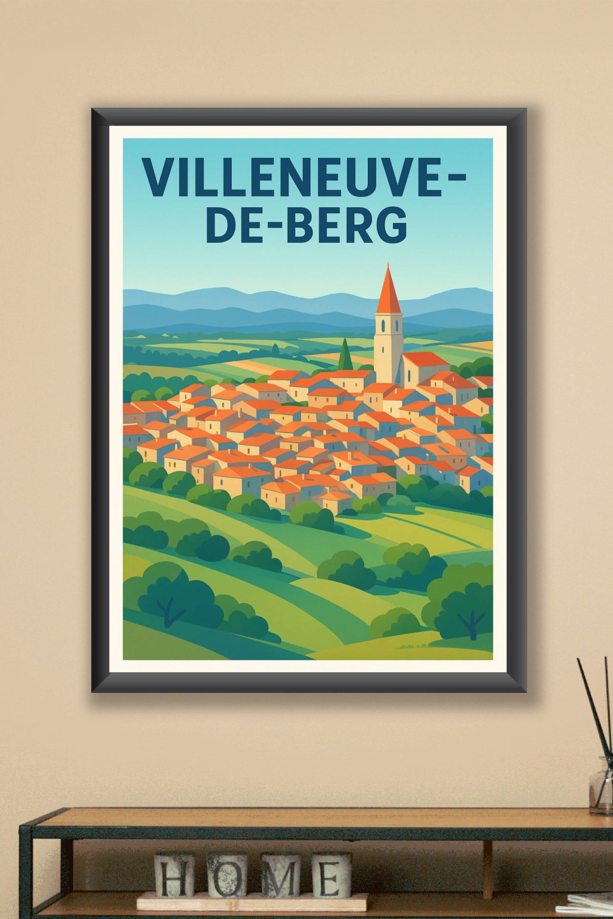Affiche de Villeneuve-de-Berg - Le charme provençal en poster
