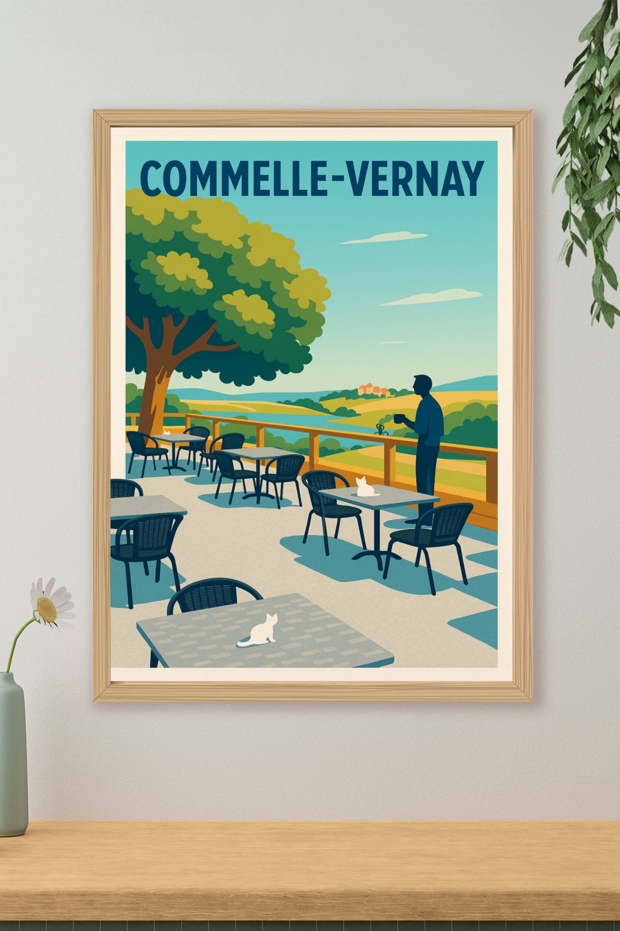Affiche de Commelle-Vernay - Pause paisible en terrasse avec vue sur la nature