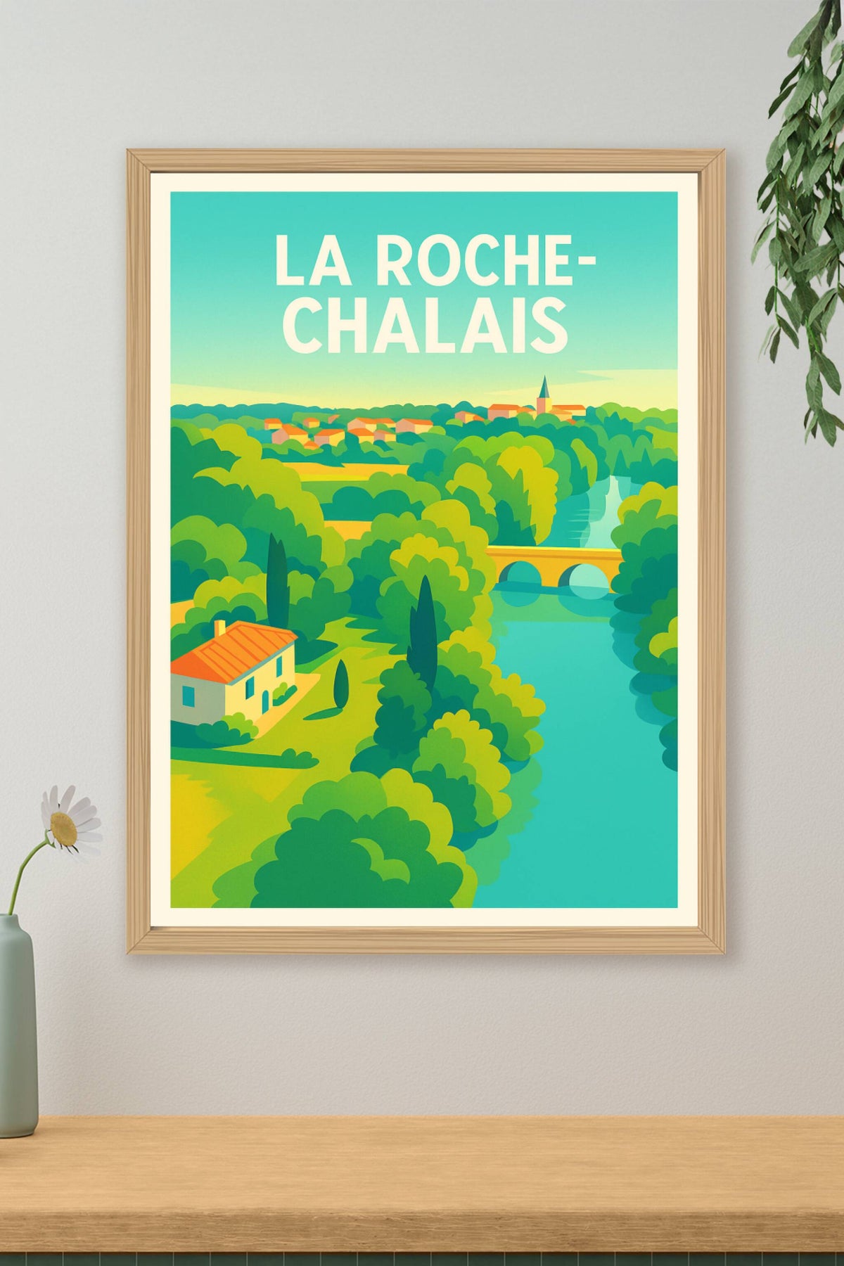 Affiche de La Roche-Chalais - Vue paisible et verdoyante