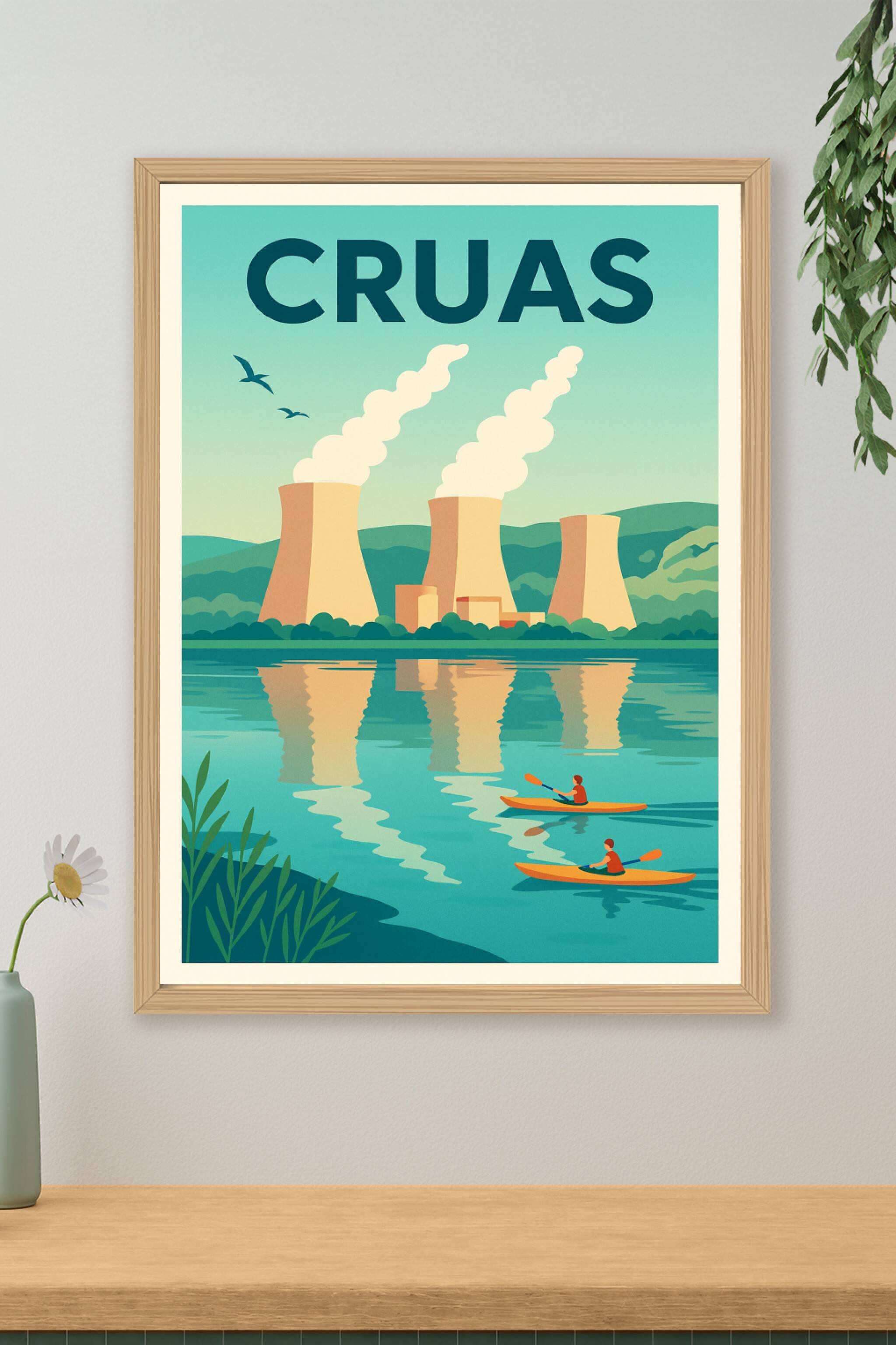Affiche de Cruas - Harmonie entre nature et industrie