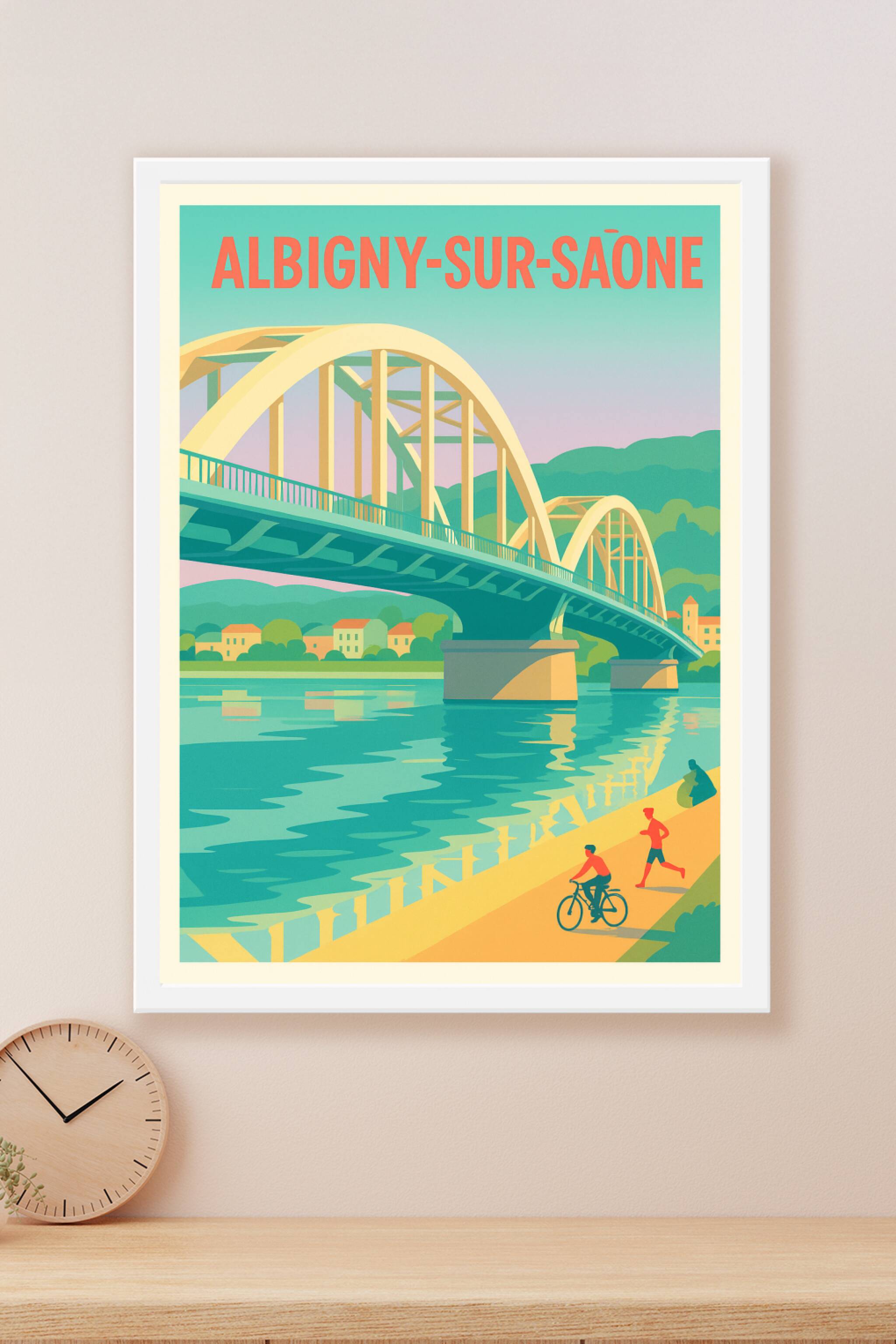 Affiche Albigny-sur-Saône — Harmonie entre nature et architecture · poster d'art de Albigny-sur-Saône