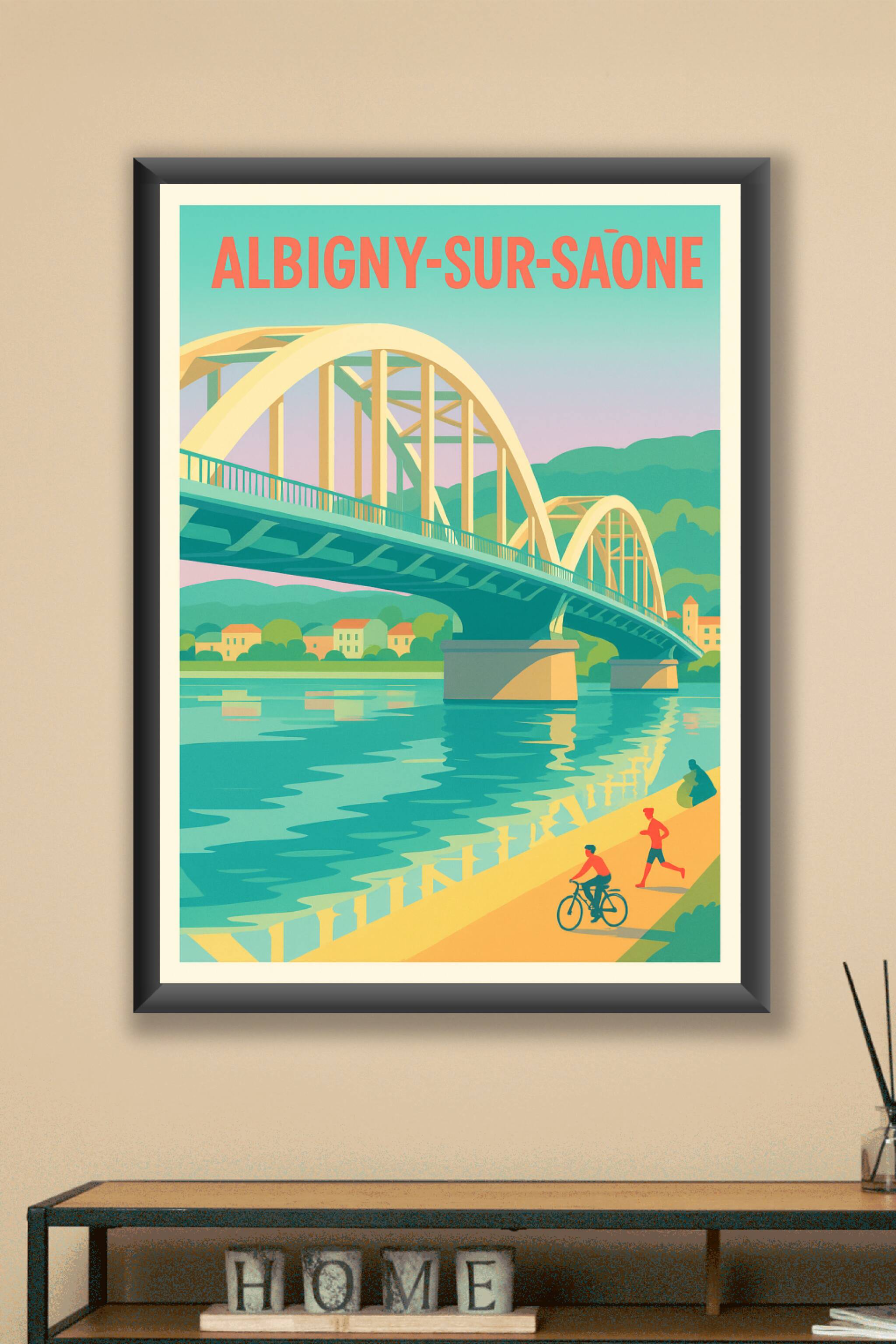 Affiche Albigny-sur-Saône — Harmonie entre nature et architecture · poster d'art de Albigny-sur-Saône