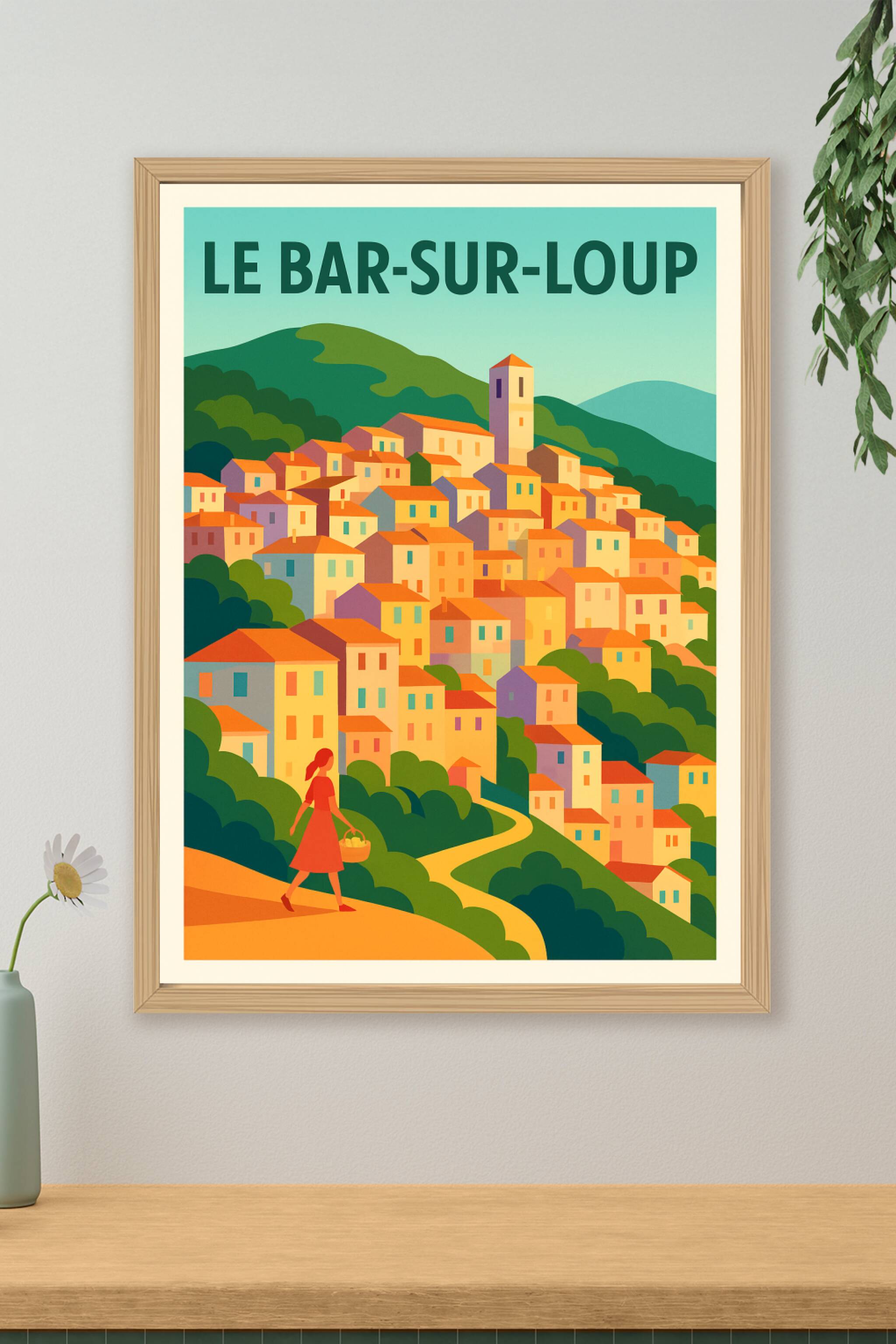 Affiche de Le Bar-sur-Loup - Village pittoresque aux couleurs ensoleillées