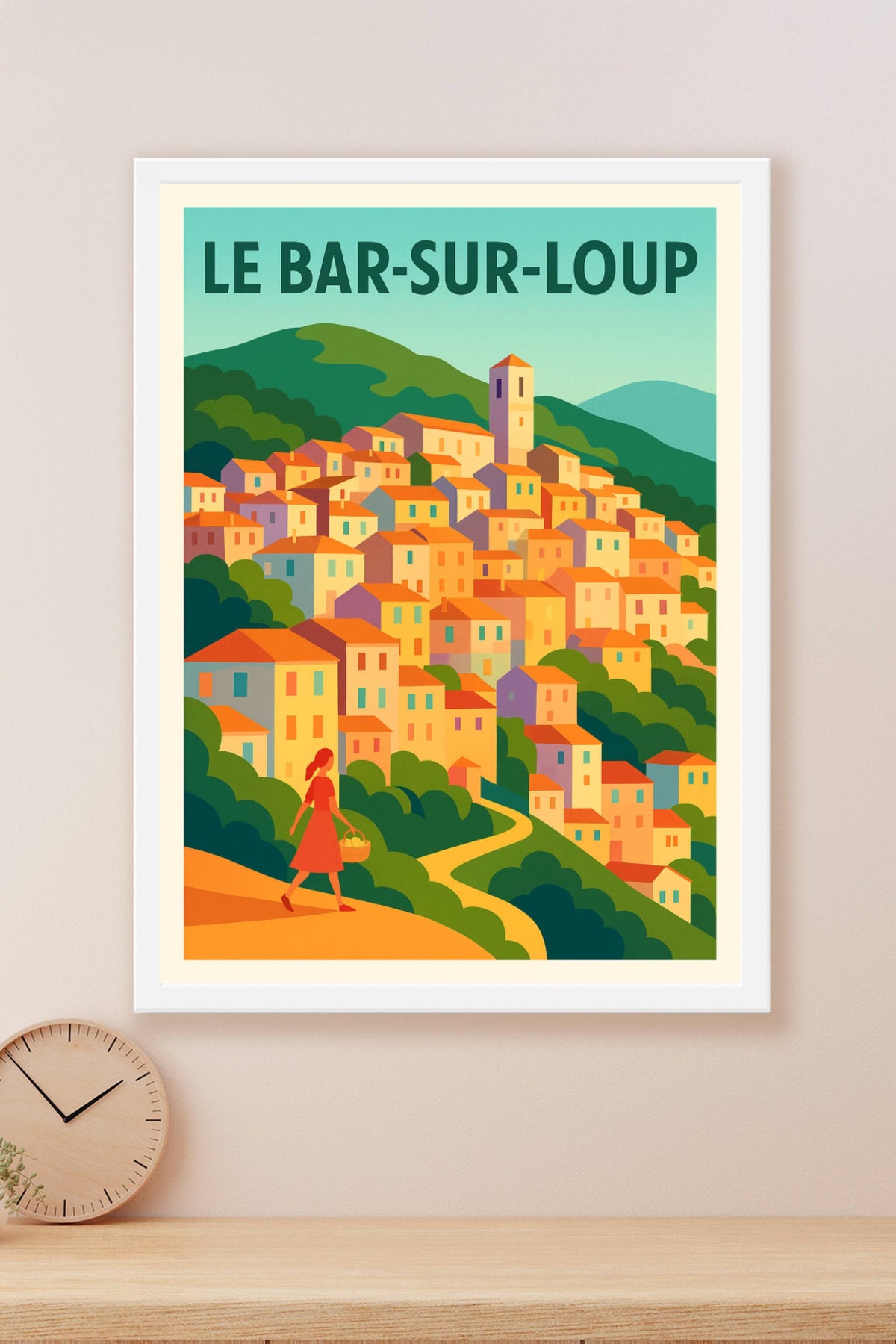 Affiche de Le Bar-sur-Loup - Village pittoresque aux couleurs ensoleillées