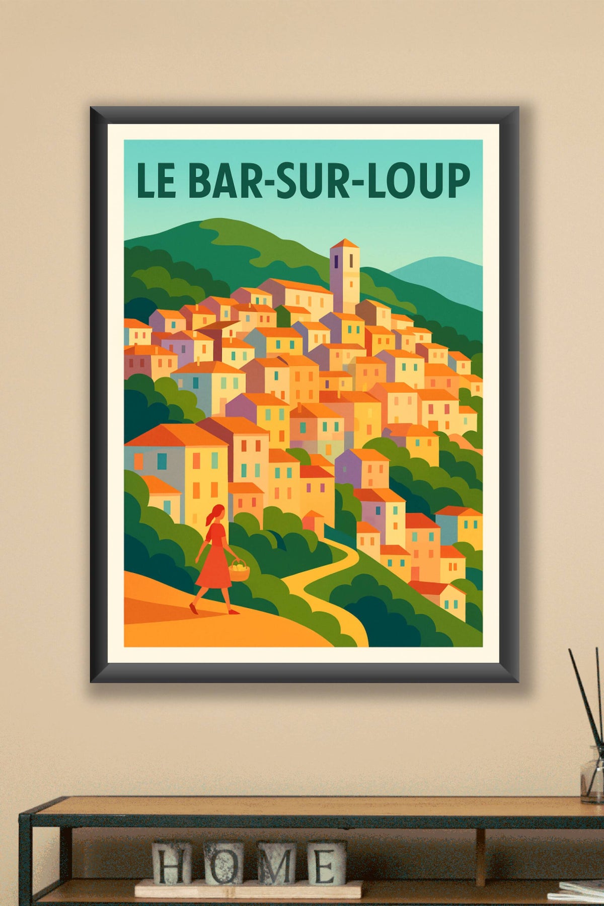 Affiche de Le Bar-sur-Loup - Village pittoresque aux couleurs ensoleillées