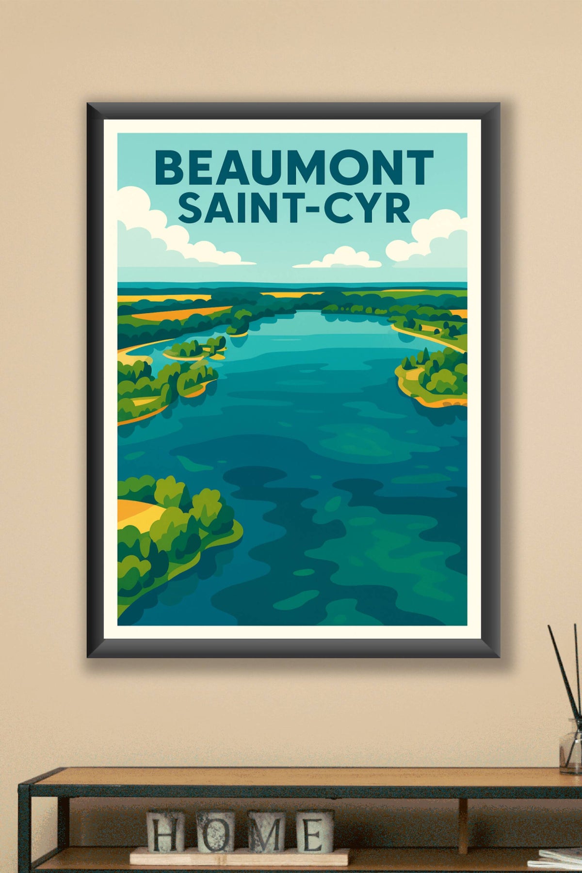 Affiche de Beaumont Saint-Cyr - Harmonie naturelle en bord de rivière