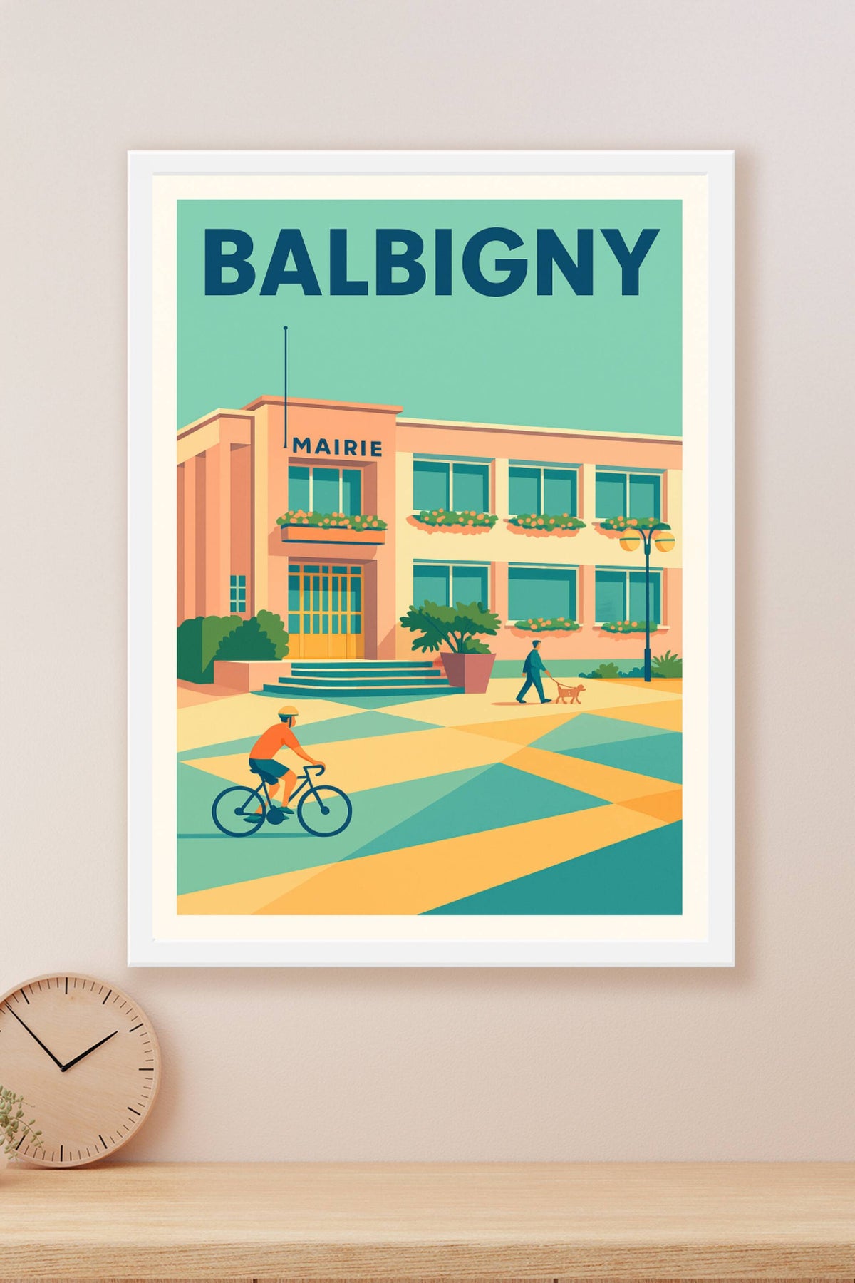 Affiche de Balbigny - Charme pastel de la mairie animée