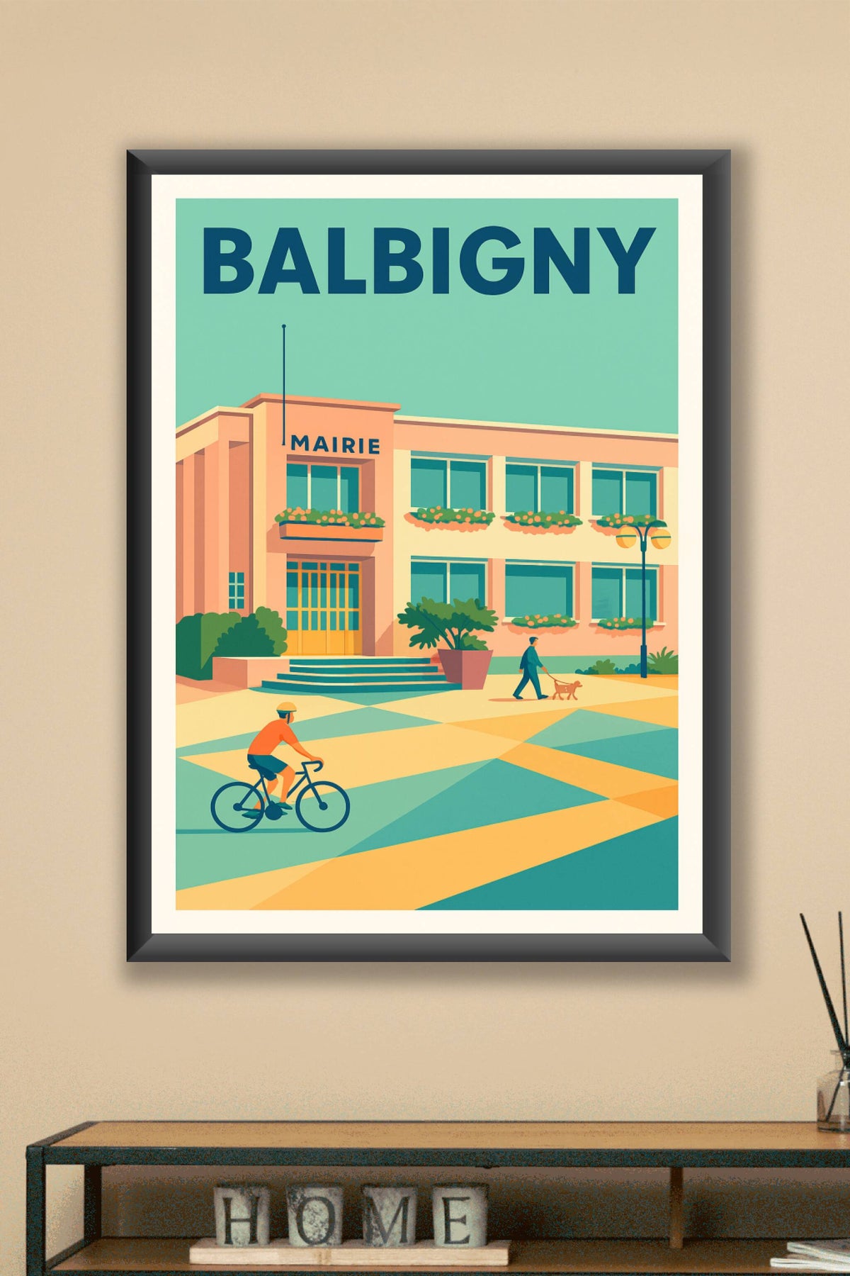 Affiche de Balbigny - Charme pastel de la mairie animée