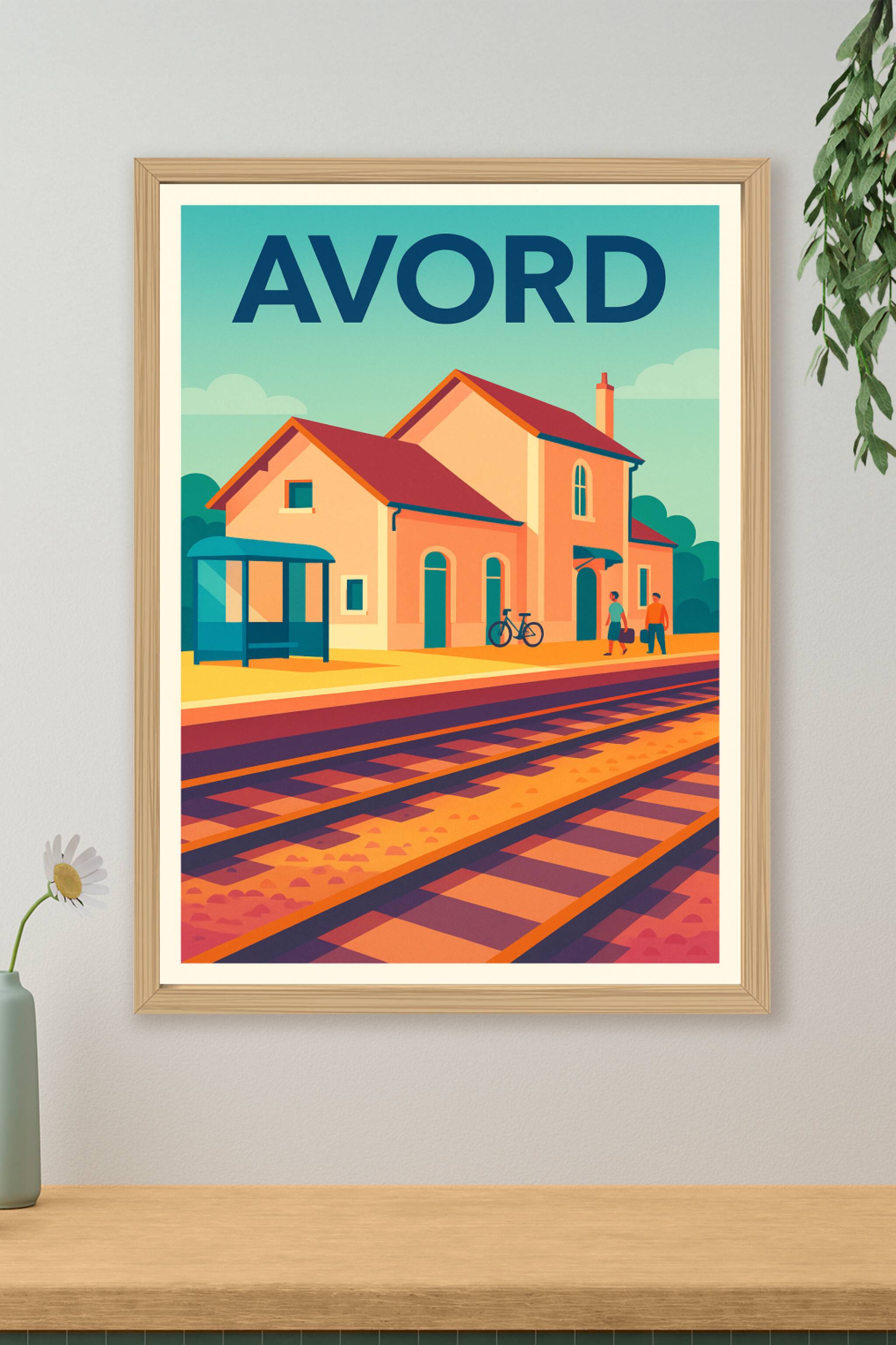 Affiche de Avord - L'ambiance paisible de la gare locale