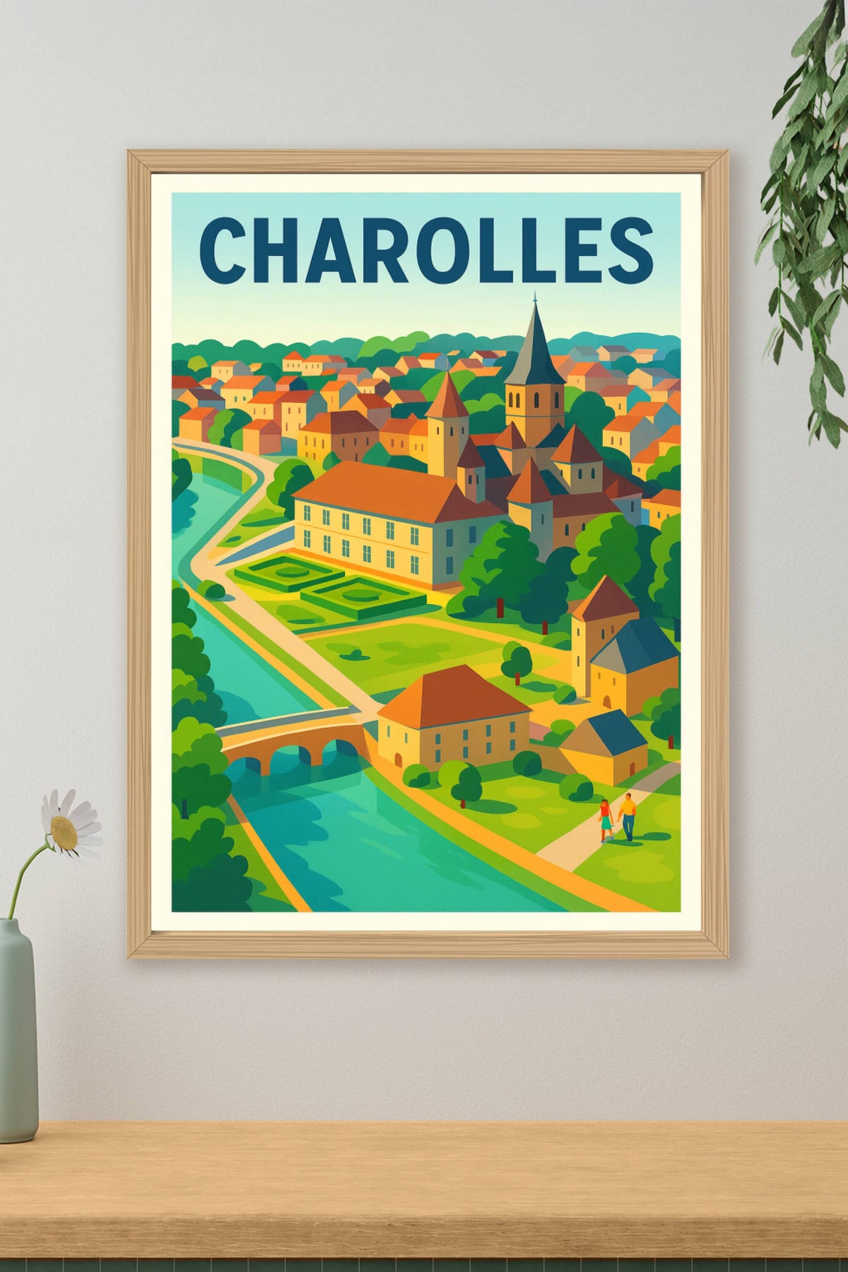 Affiche de Charolles - Un village bourguignon au charme intemporel