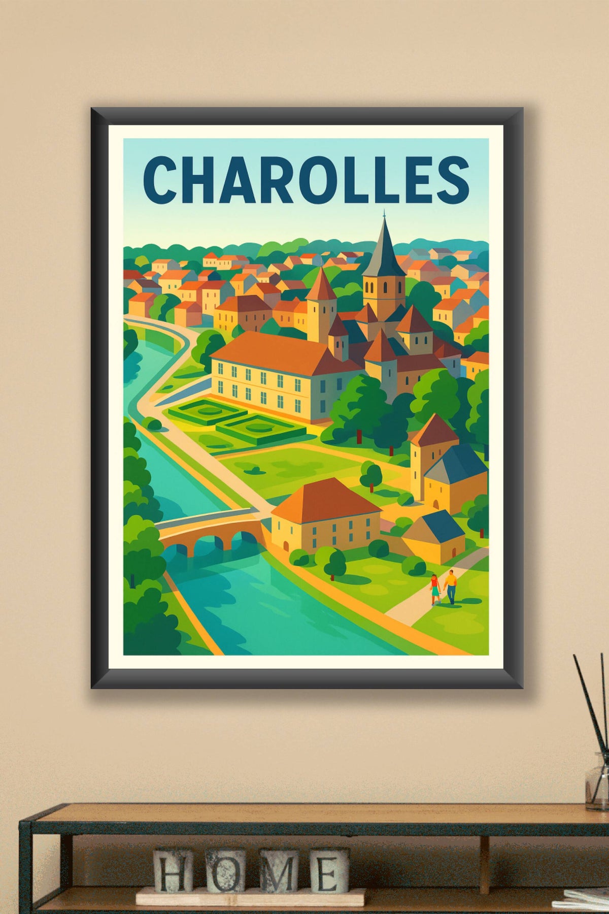 Affiche de Charolles - Un village bourguignon au charme intemporel