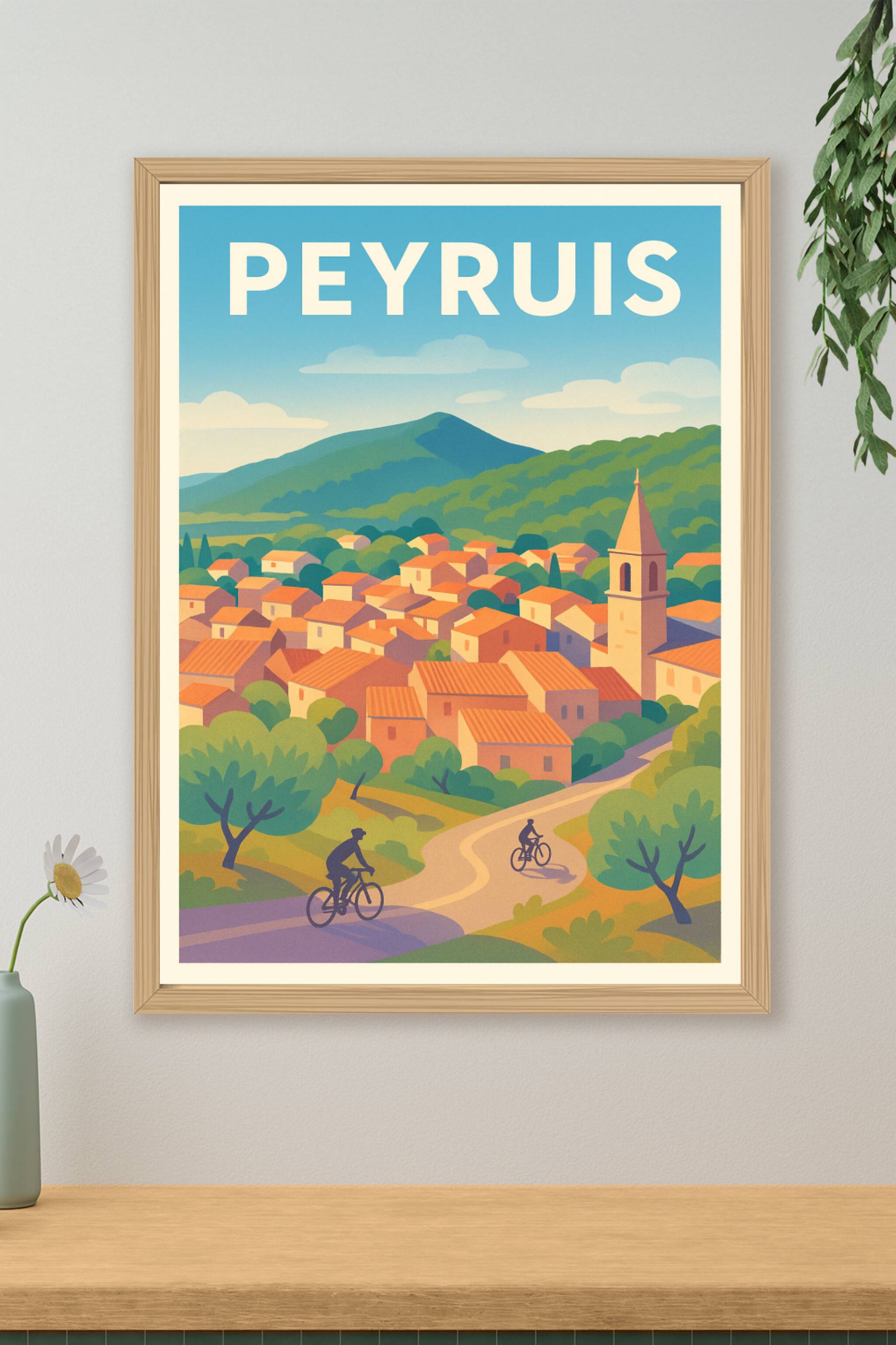 Affiche de Peyruis - La douceur provençale à vélo