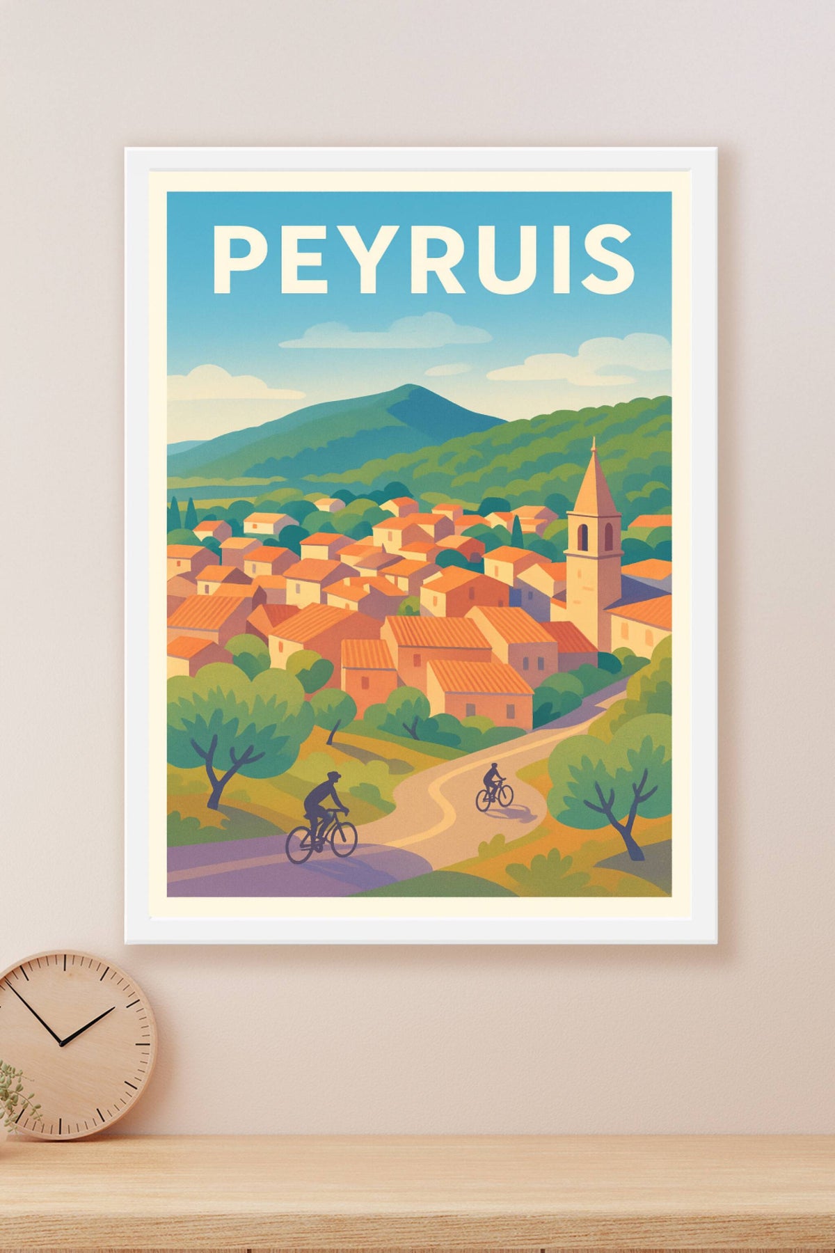 Affiche de Peyruis - La douceur provençale à vélo