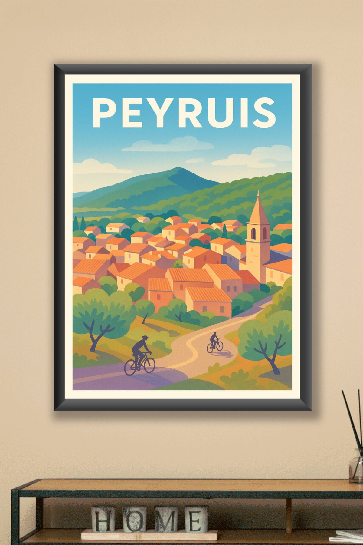 Affiche de Peyruis - La douceur provençale à vélo