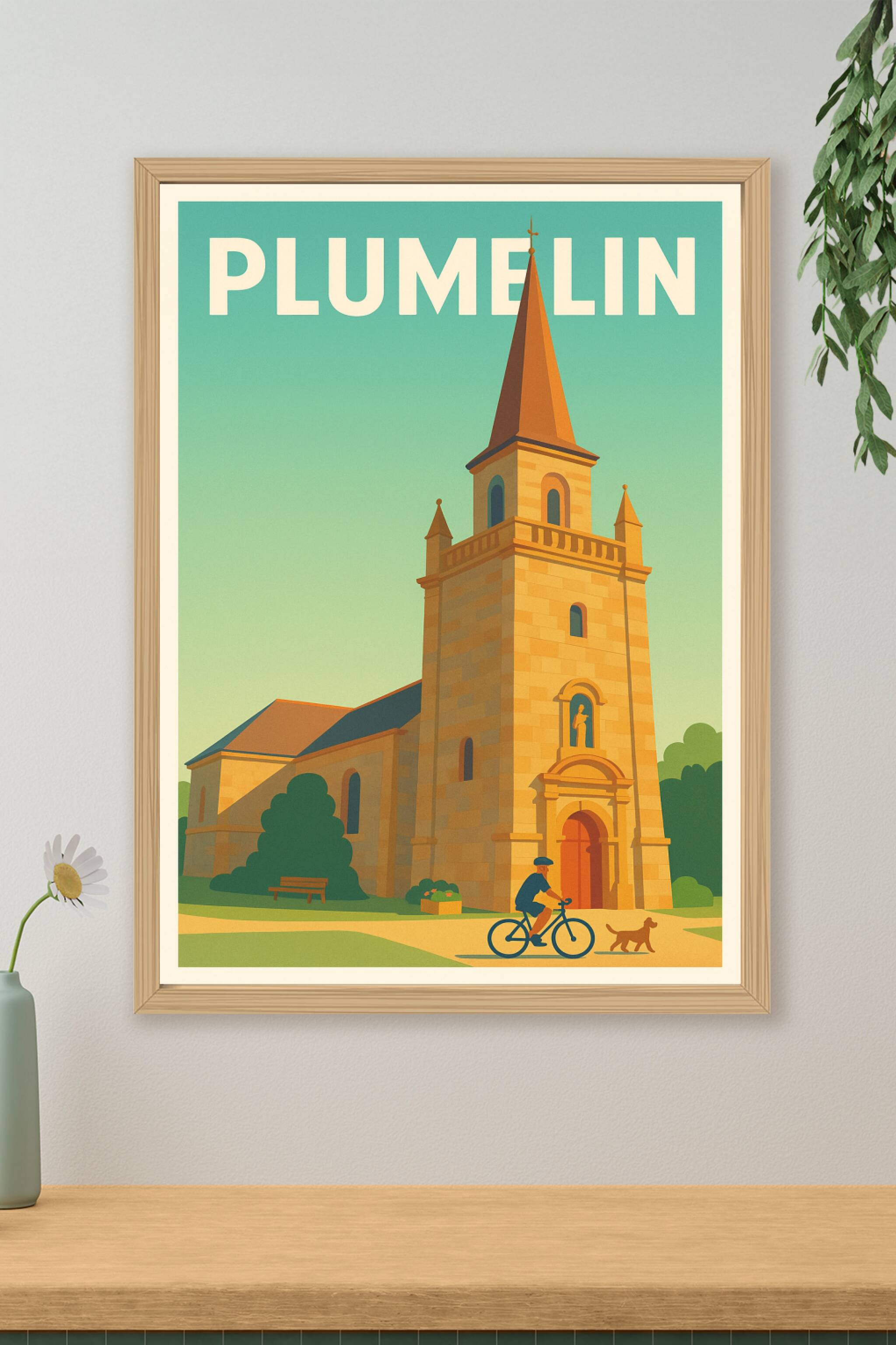 Affiche de Plumelin - L'élégance intemporelle de son église