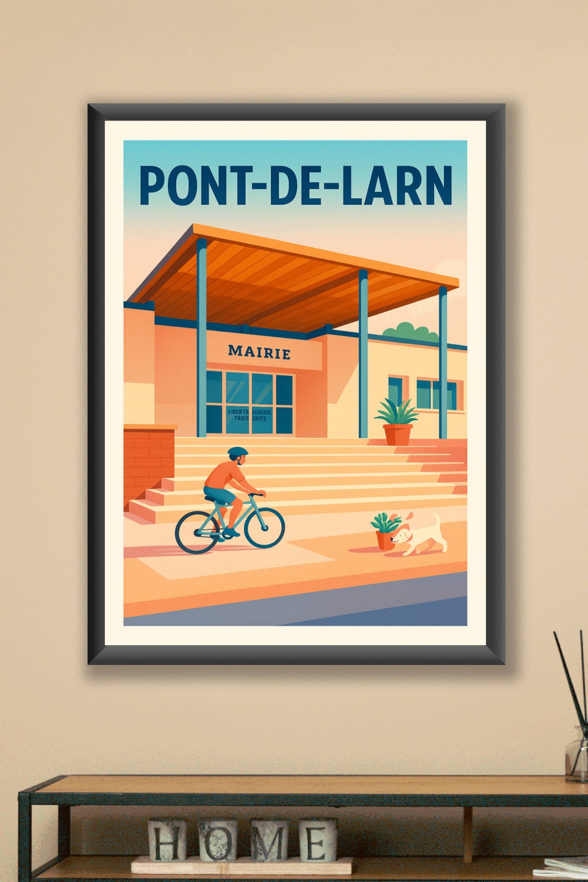 Affiche de Pont-de-Larn - L'entrée paisible de la mairie