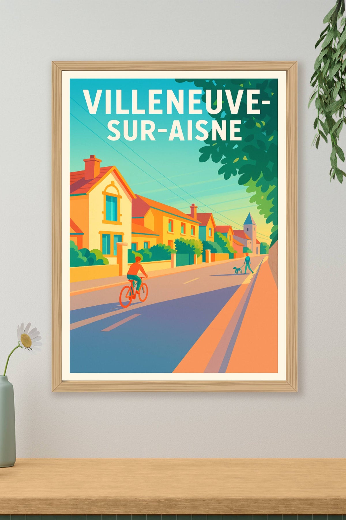 Affiche de Villeneuve-sur-Aisne - L'art de la quiétude au fil des rues