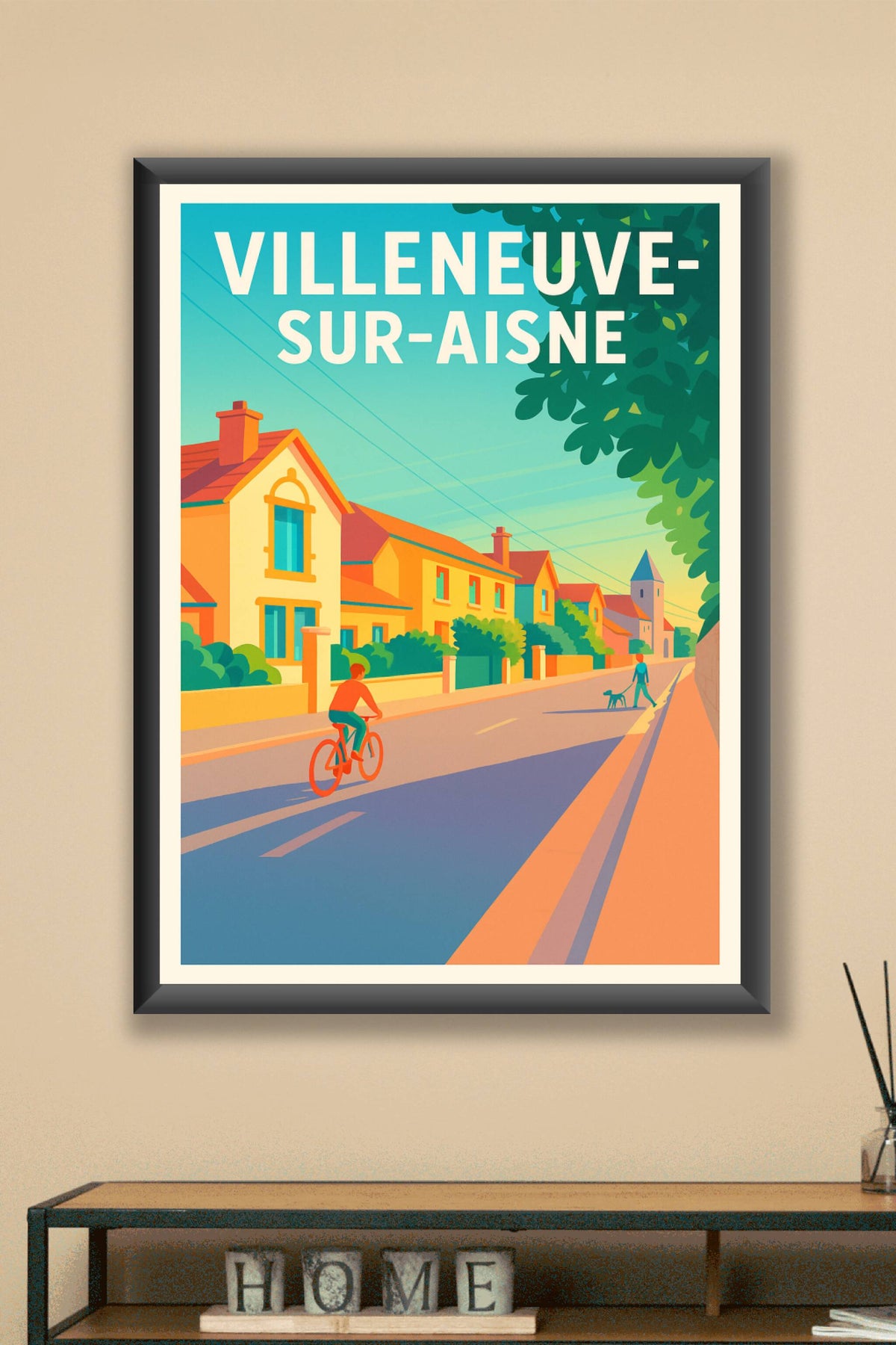 Affiche de Villeneuve-sur-Aisne - L'art de la quiétude au fil des rues