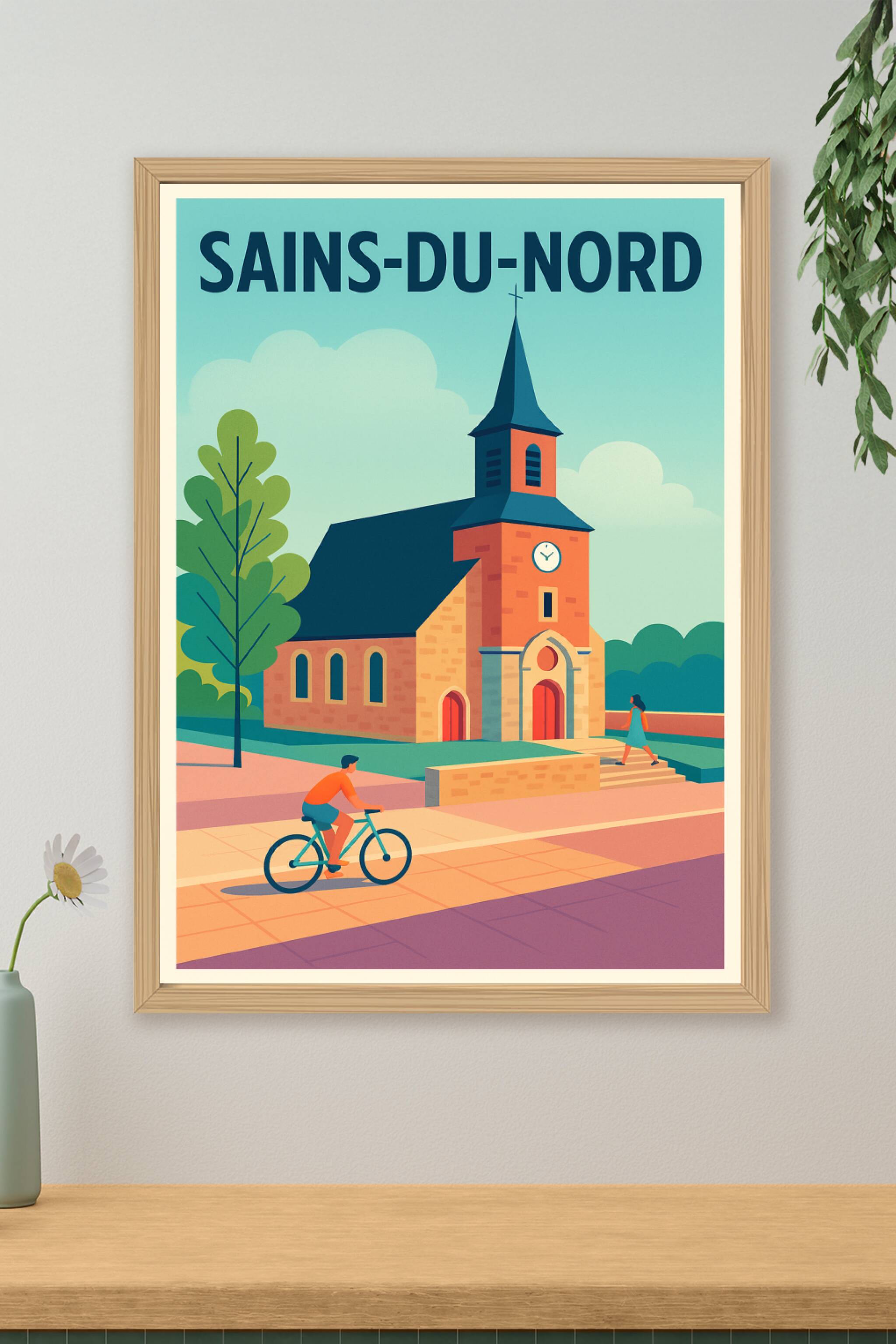Affiche de Sains-du-Nord - Charme et douceur d'une ville paisible