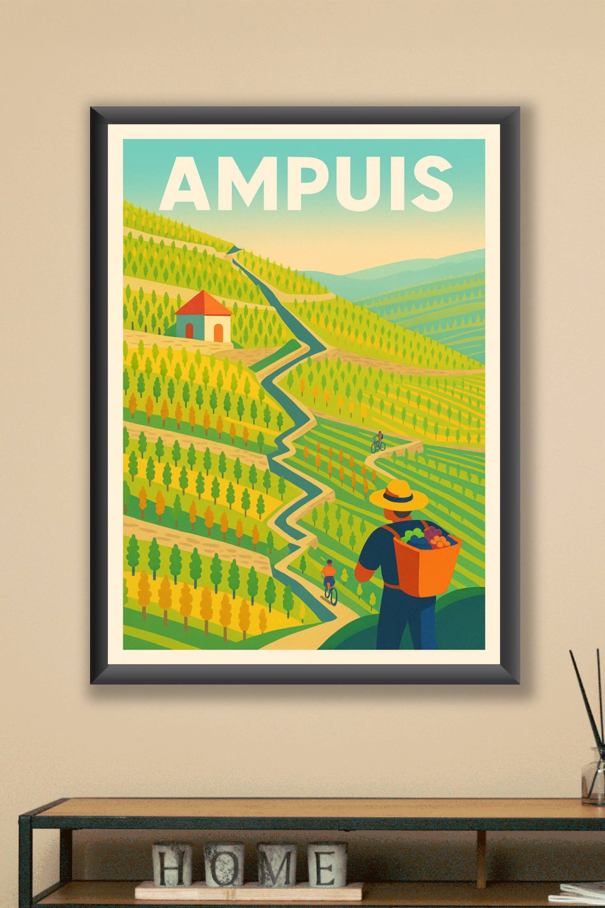 Affiche de Ampuis - Le charme authentique des vignobles en pente