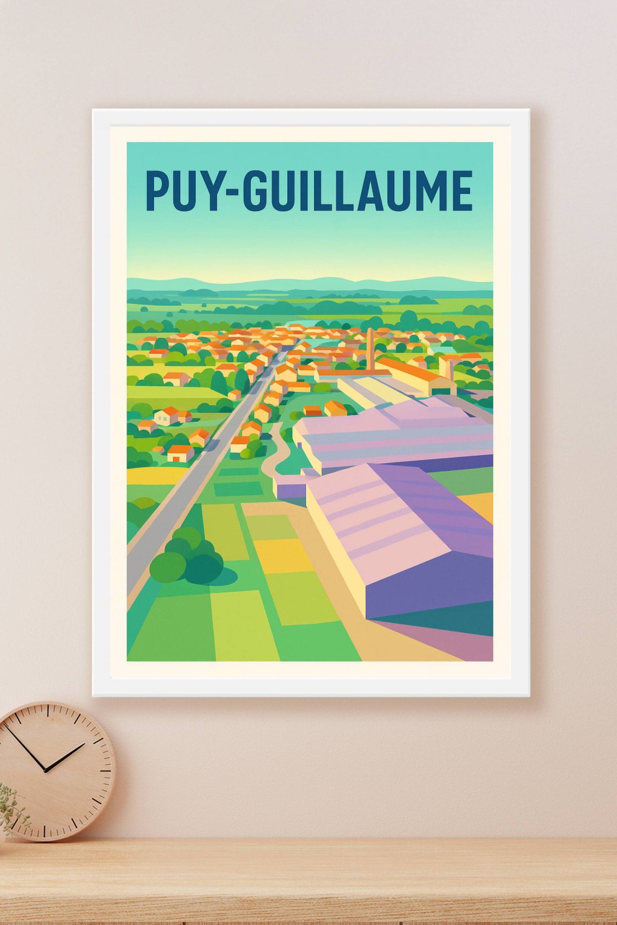 Affiche de Puy-Guillaume - Une vue colorée sur la vallée auvergnate