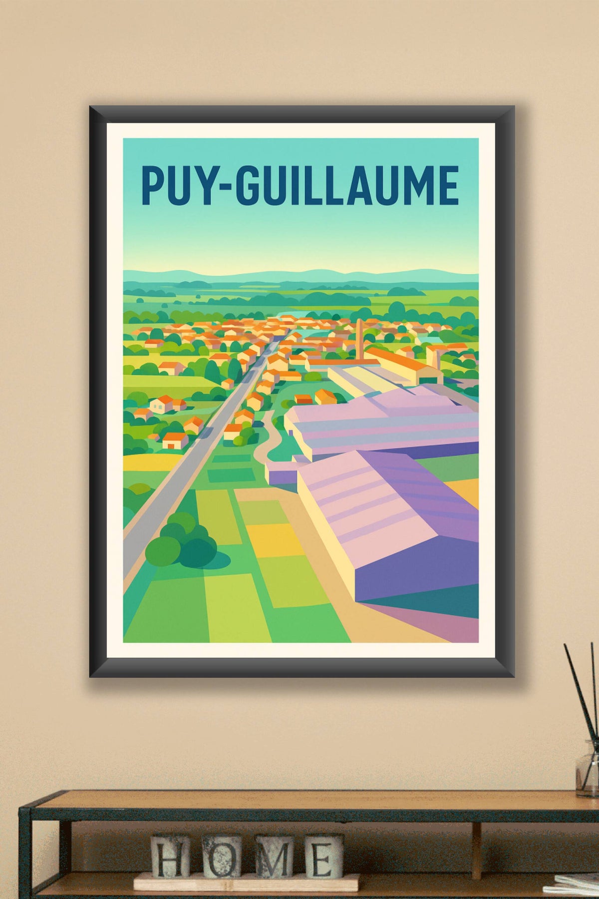Affiche de Puy-Guillaume - Une vue colorée sur la vallée auvergnate