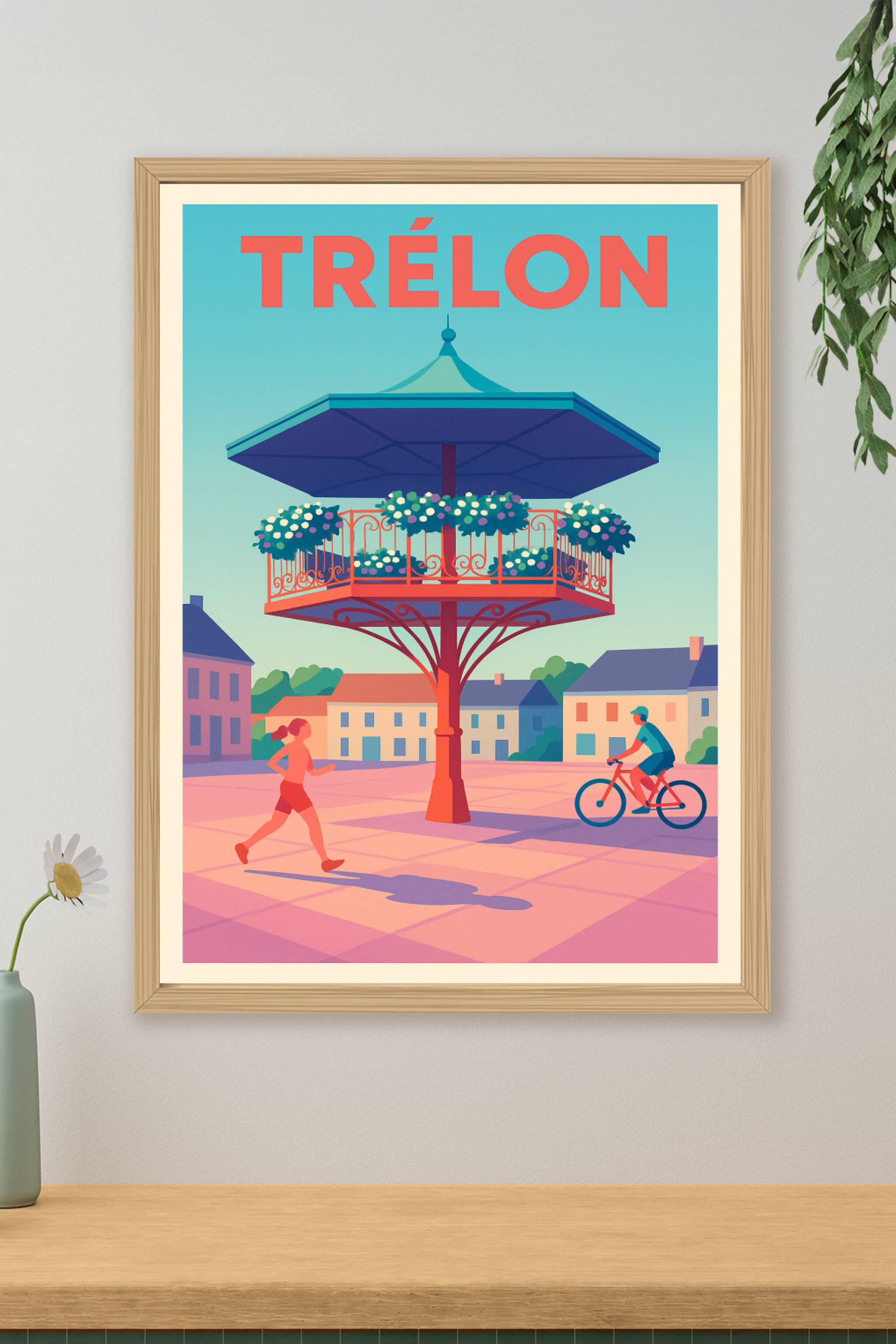 Affiche de Trélon - Douceur de vivre au kiosque fleuri