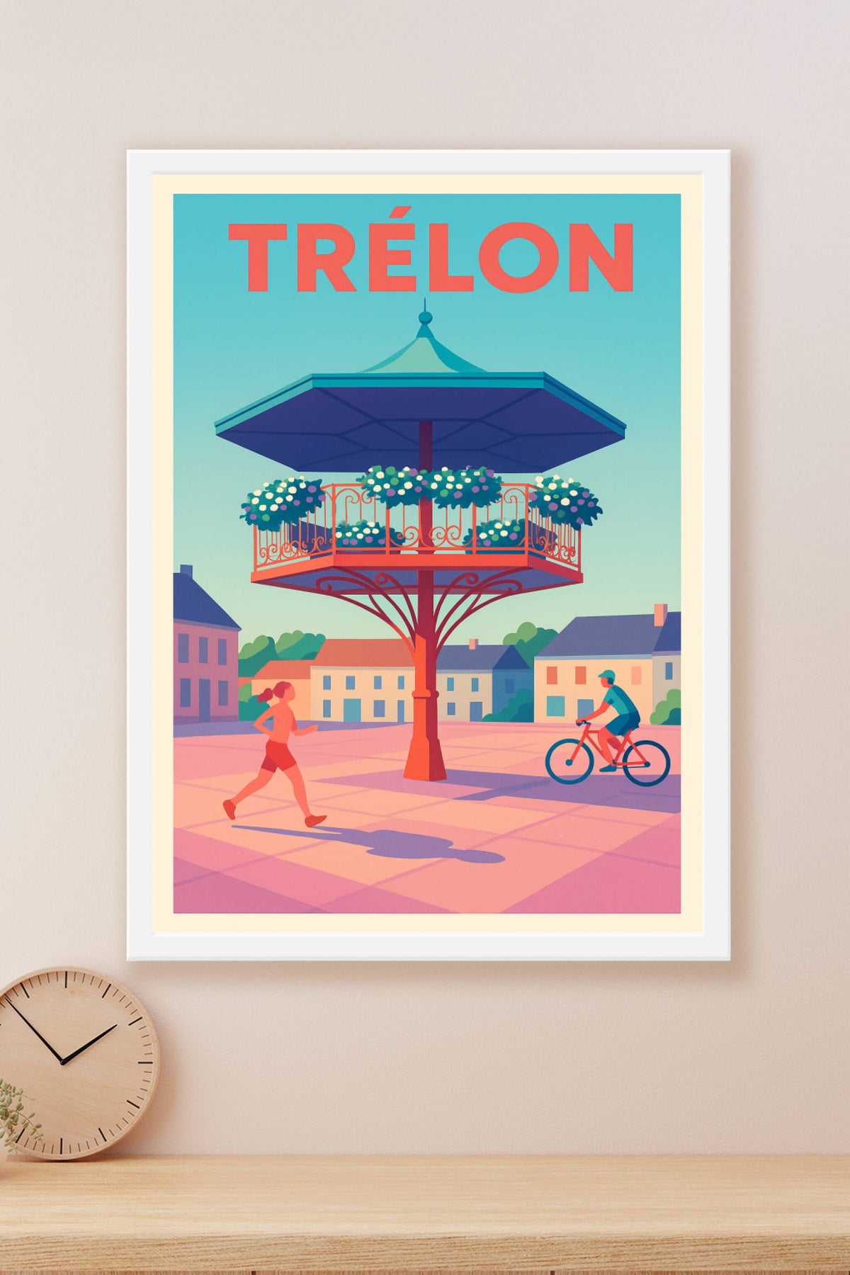 Affiche de Trélon - Douceur de vivre au kiosque fleuri