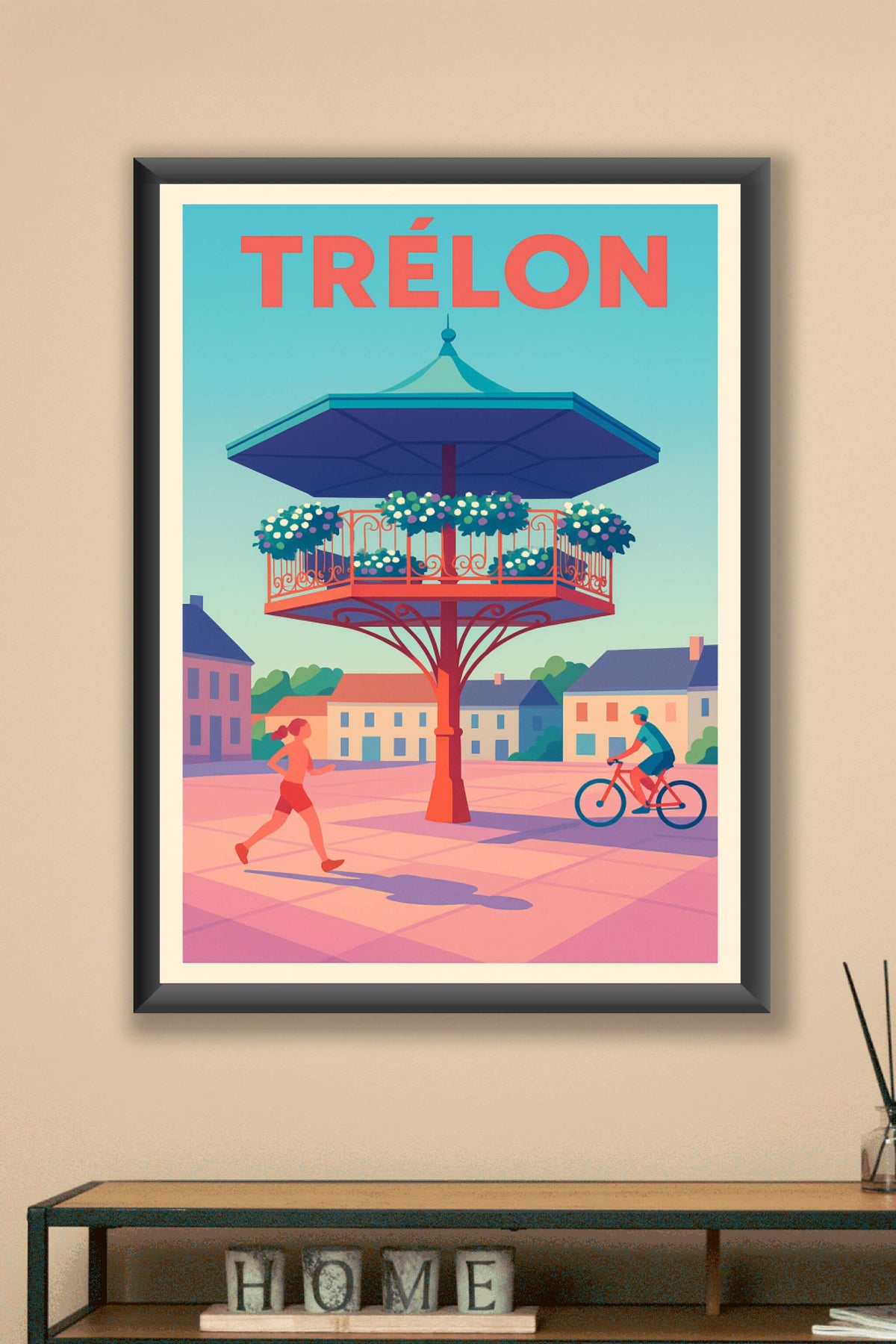 Affiche de Trélon - Douceur de vivre au kiosque fleuri